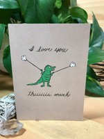 Tangled Up In Hue Greeting Card - I Love You This Much - Dino