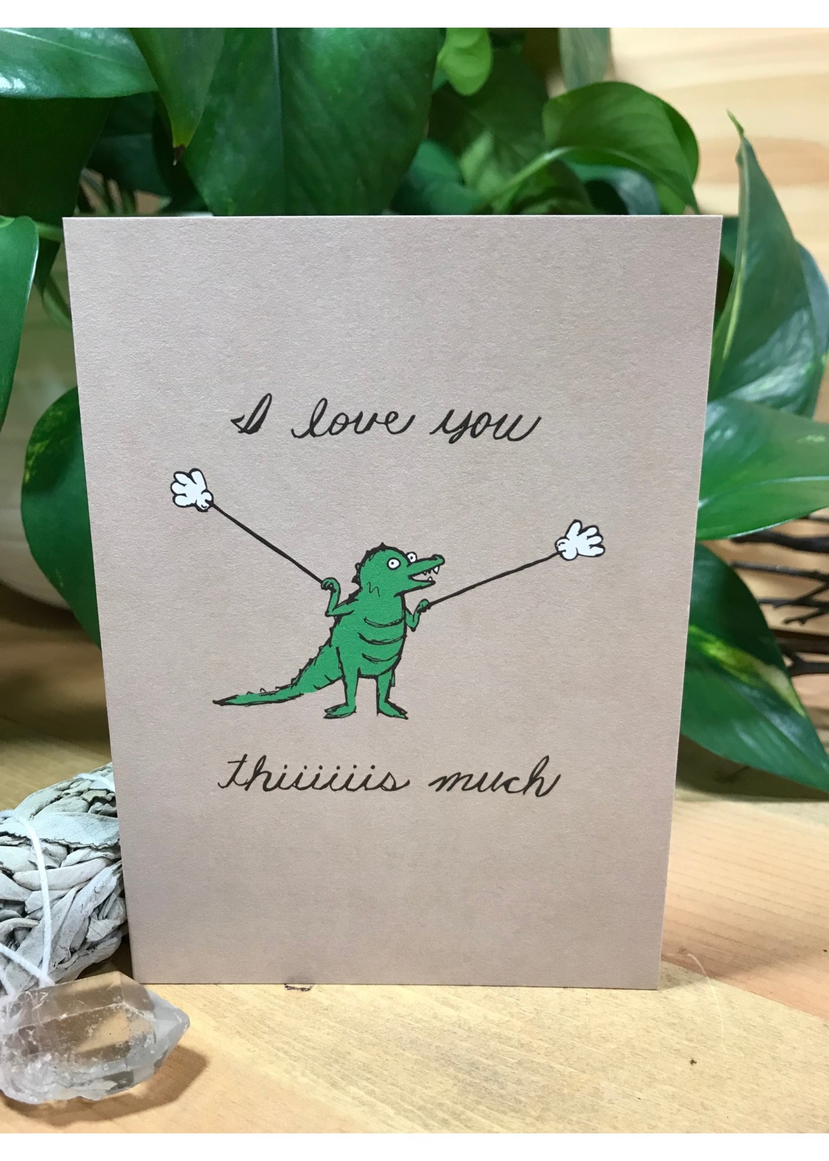 Tangled Up In Hue Greeting Card - I Love You This Much - Dino