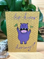 Tangled Up In Hue Greeting Card - Hip-Hippo Horray