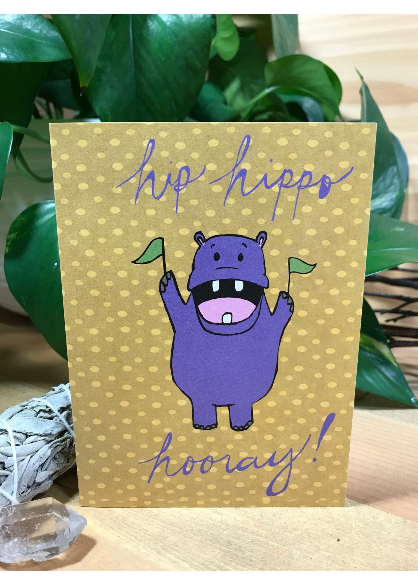 Tangled Up In Hue Greeting Card - Hip-Hippo Horray