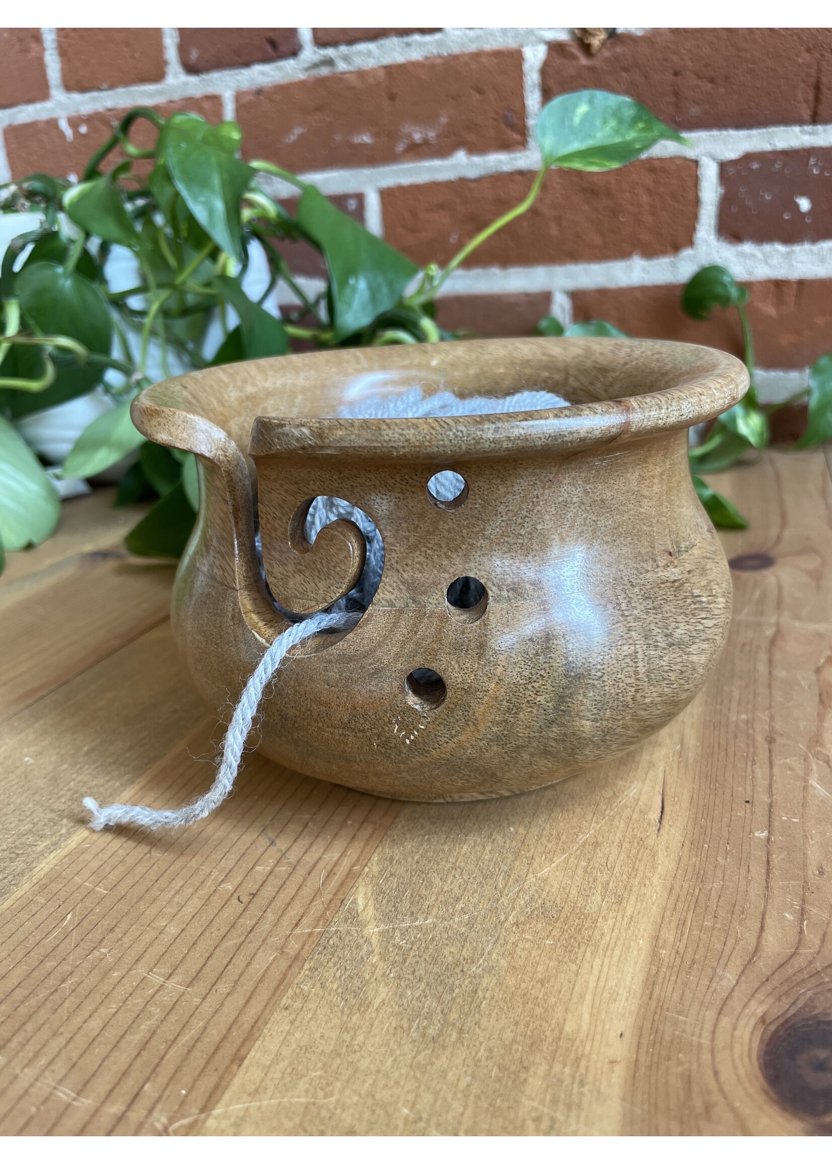 wood yarn bowl - Tangled Up In Hue