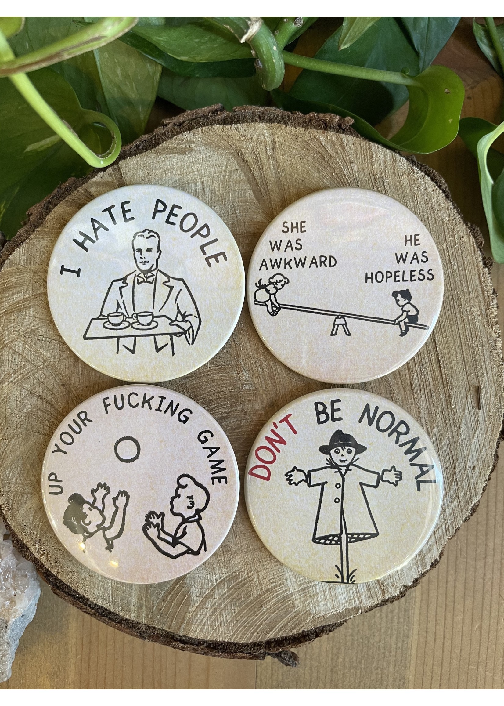 books to buttons - pins