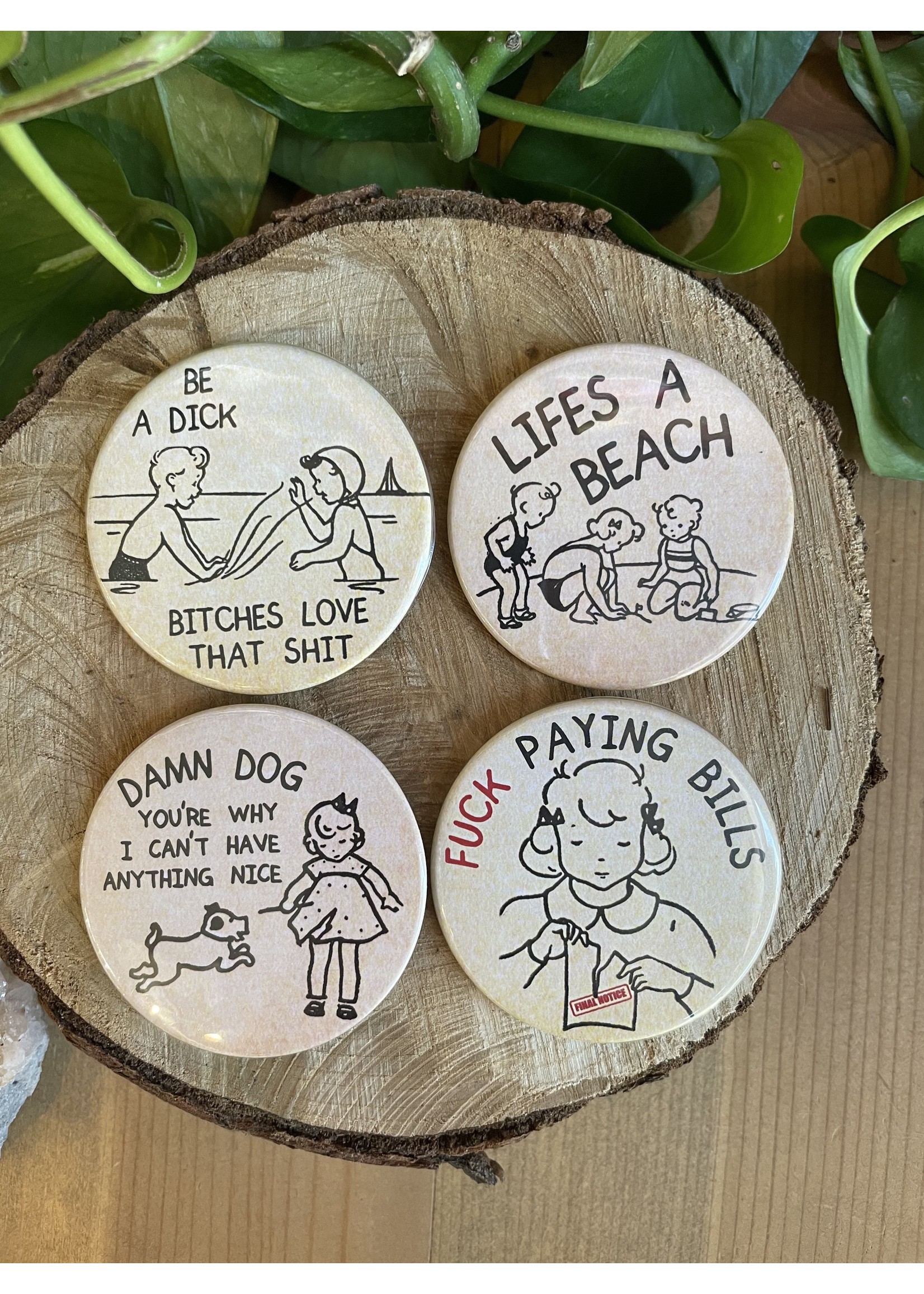 books to buttons - pins