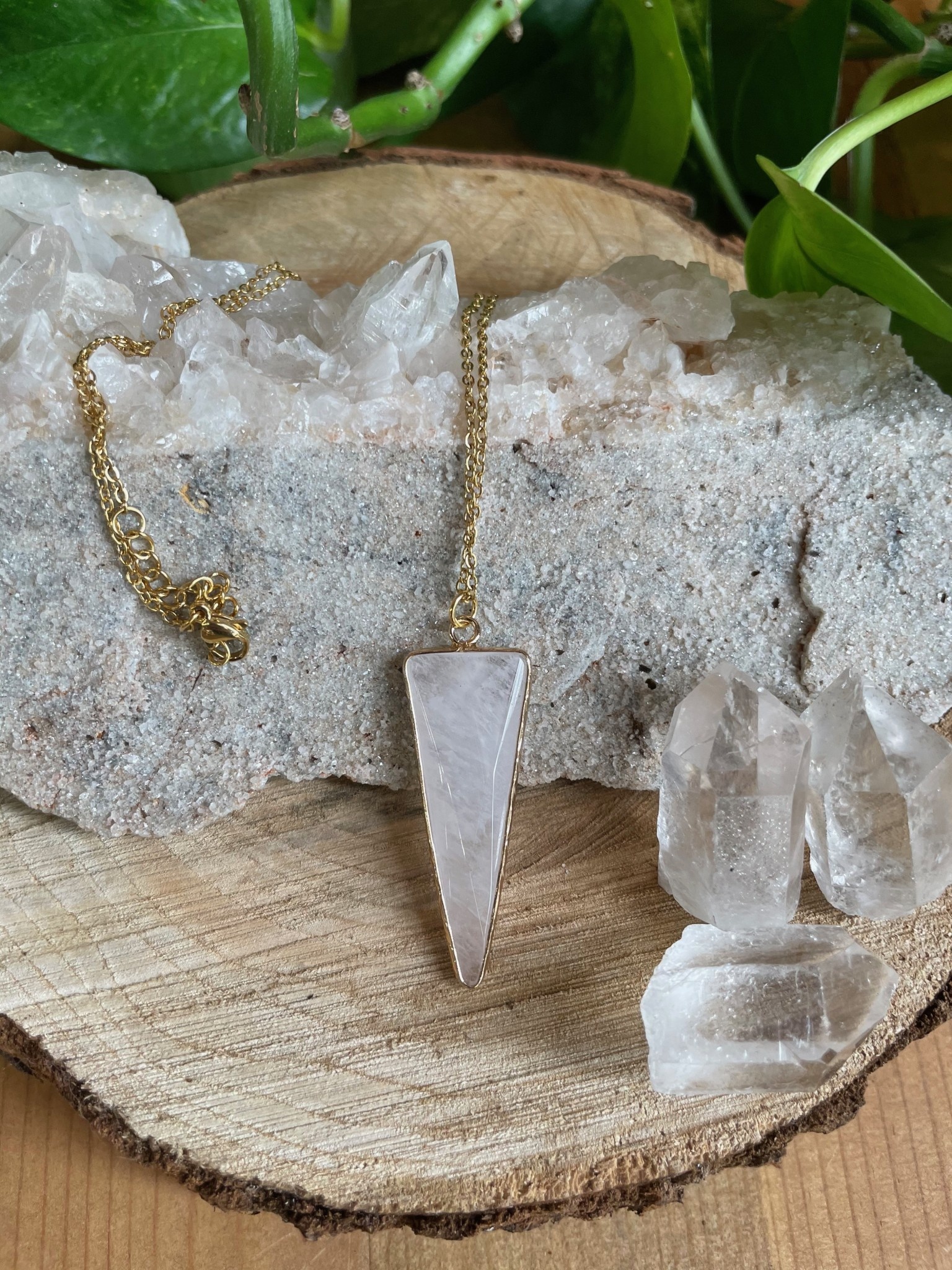 Raw smokey quartz necklace | Raw quartz 