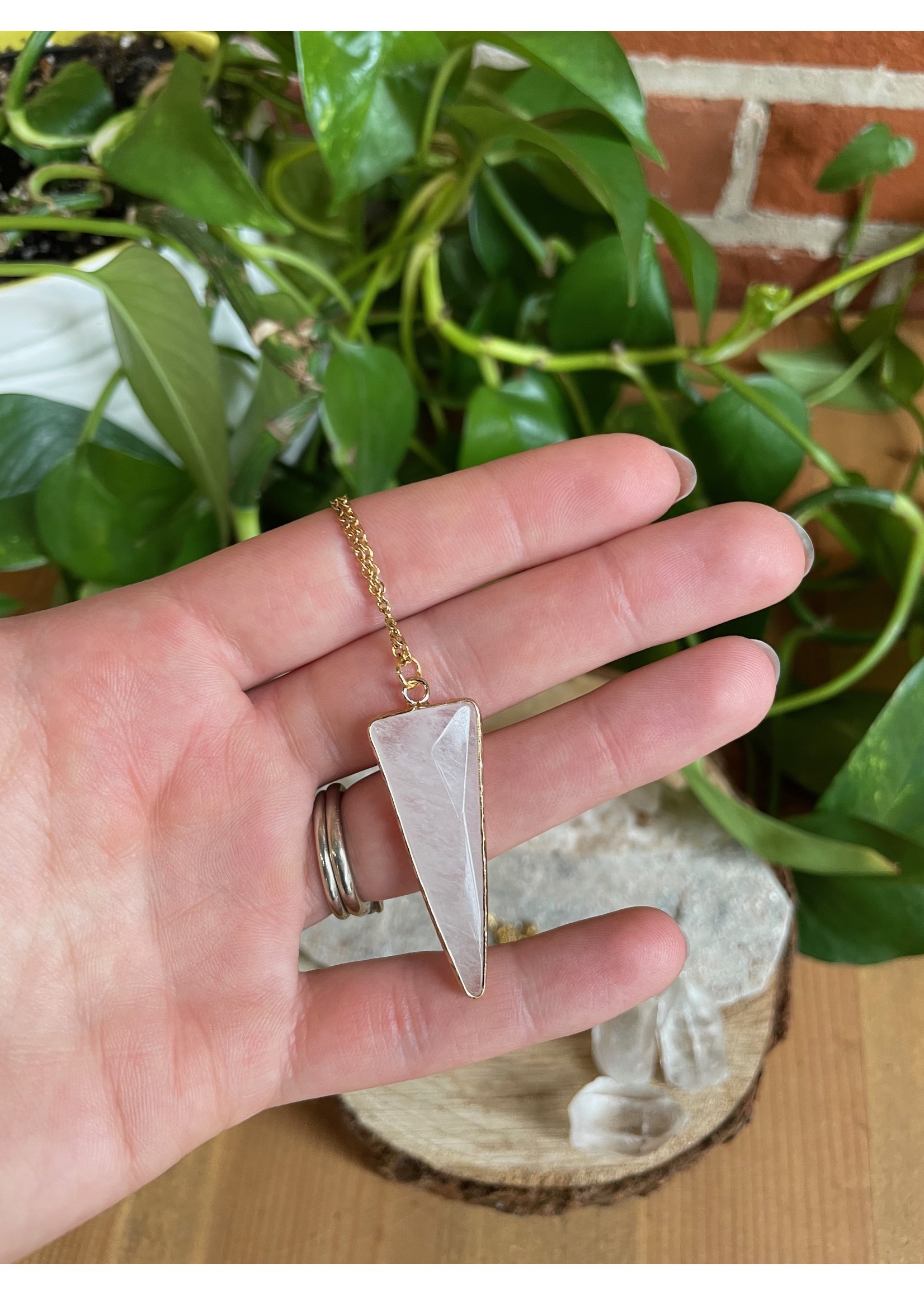 Tangled Up In Hue Large Quartz Triangle Necklace