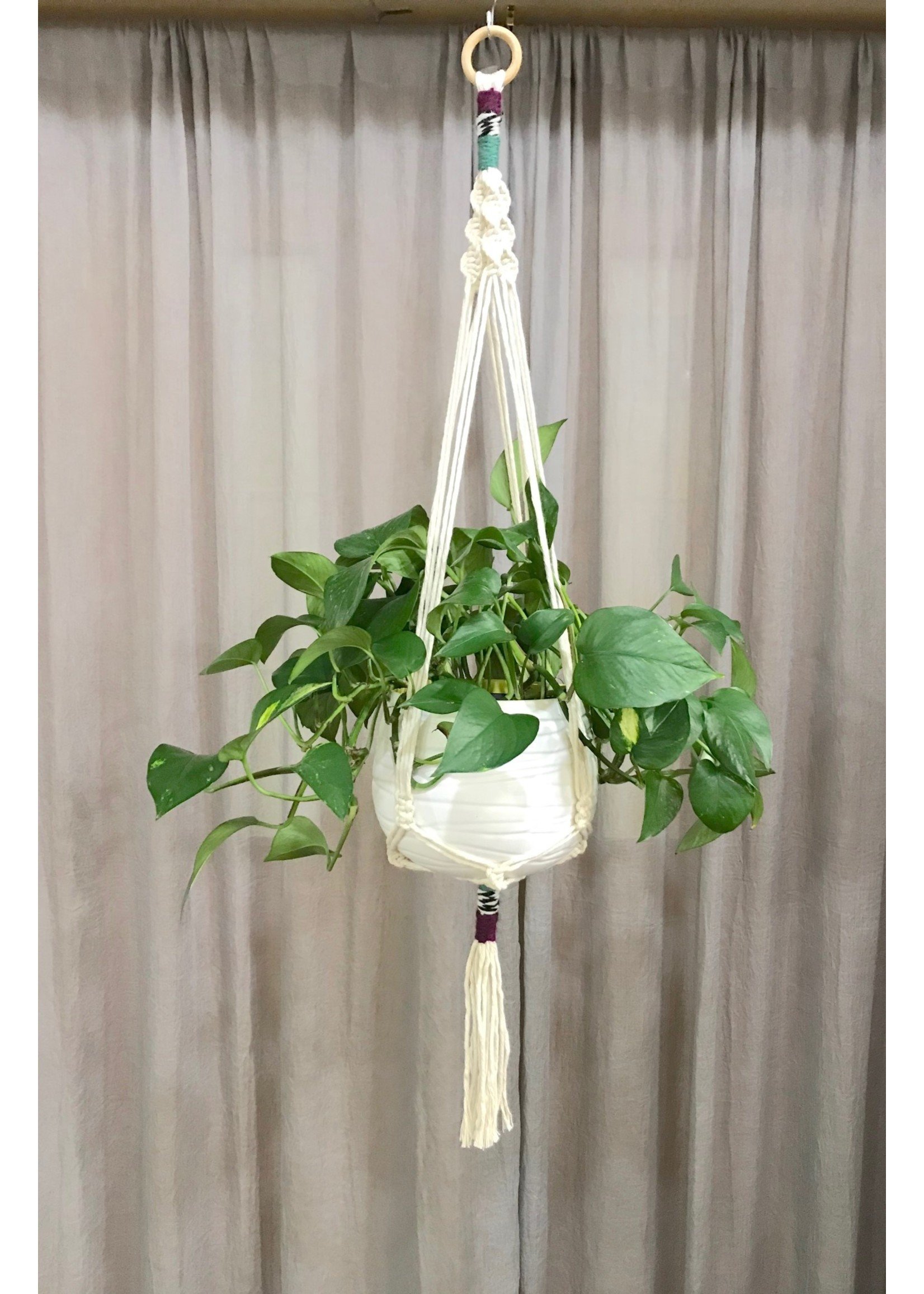 Yarn Wrap Macrame Plant Hanger