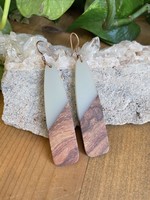 Wood & Resin Large Drop Earrings