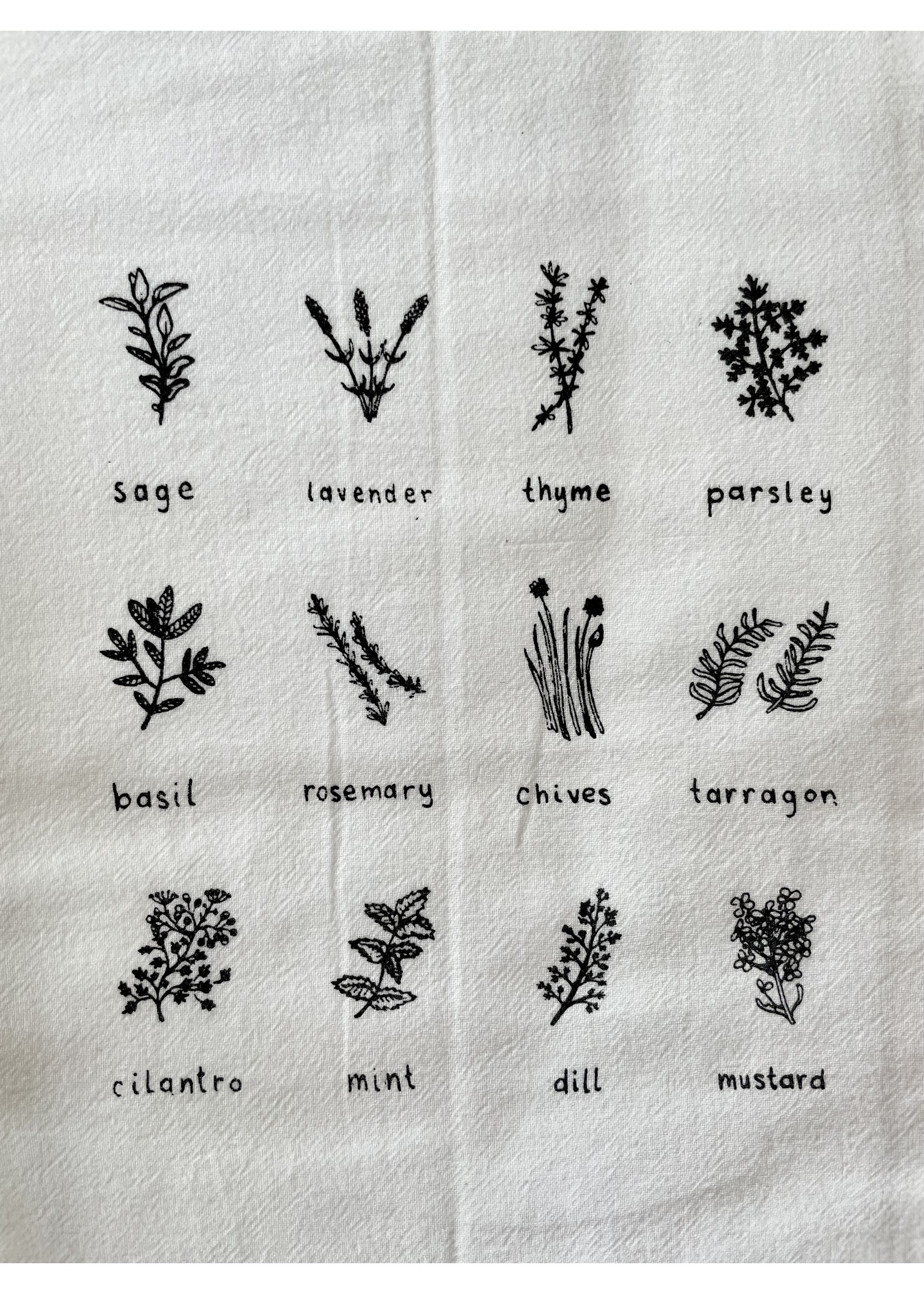 Herbal Embroidered Patch Kitchen Towels