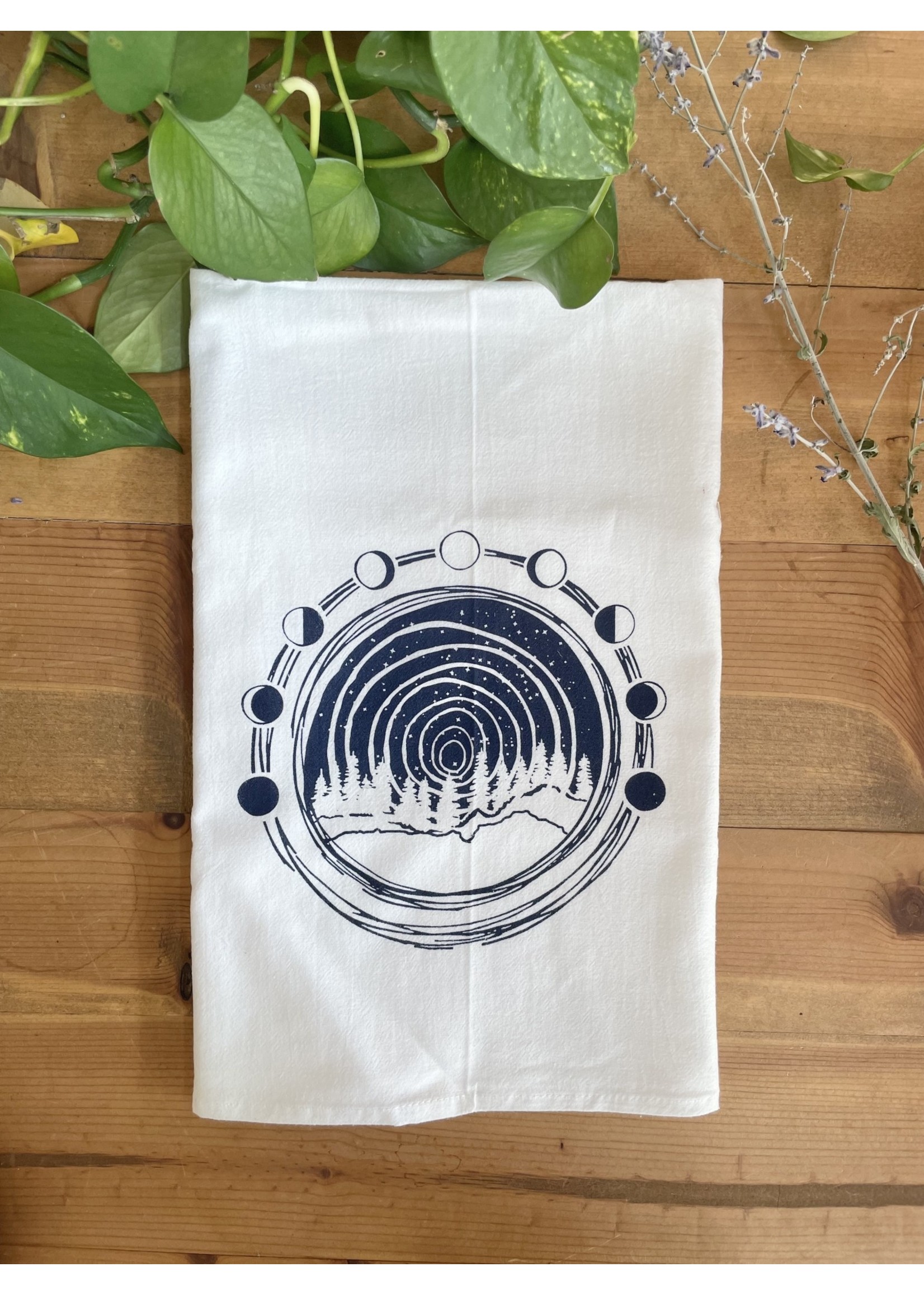 Tangled Up In Hue Screen Printed Dish Towel -  Moon Over Midwest