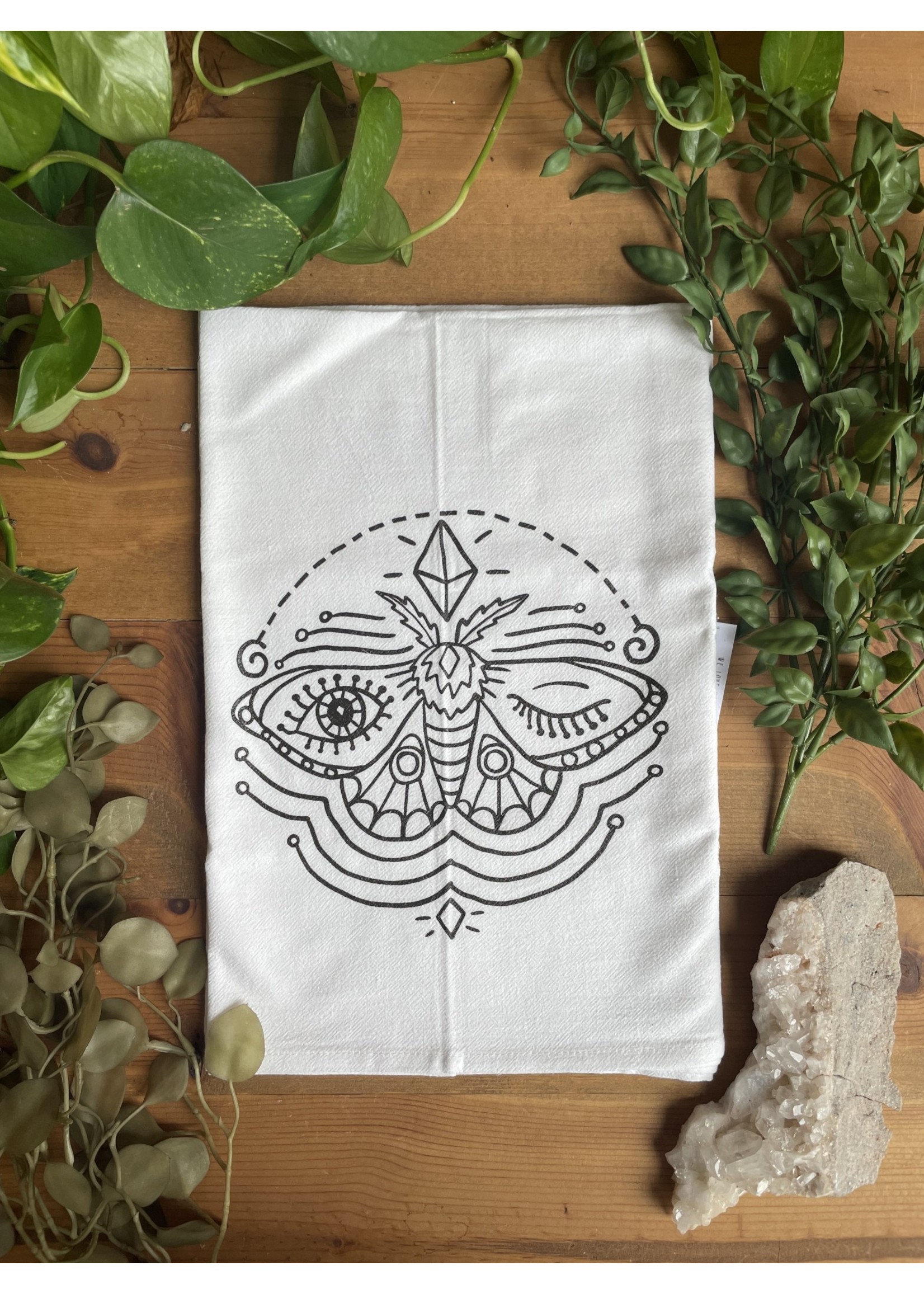 Tangled Up In Hue Screen Printed Dish Towel Winking Moth