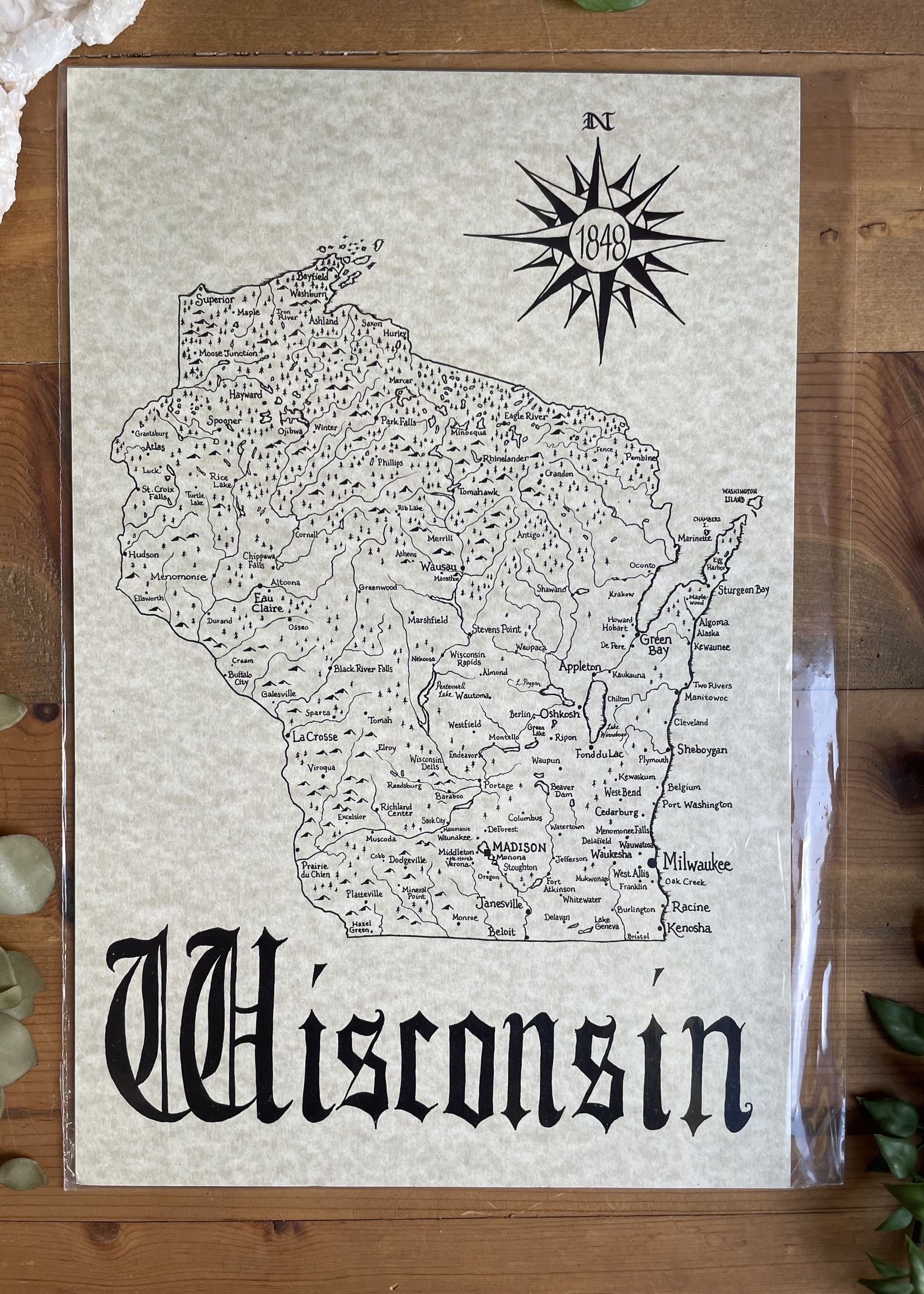 Jesse Kennedy Wisconsin Map Prints