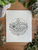 Tangled Up In Hue Winking Moth Screen Print