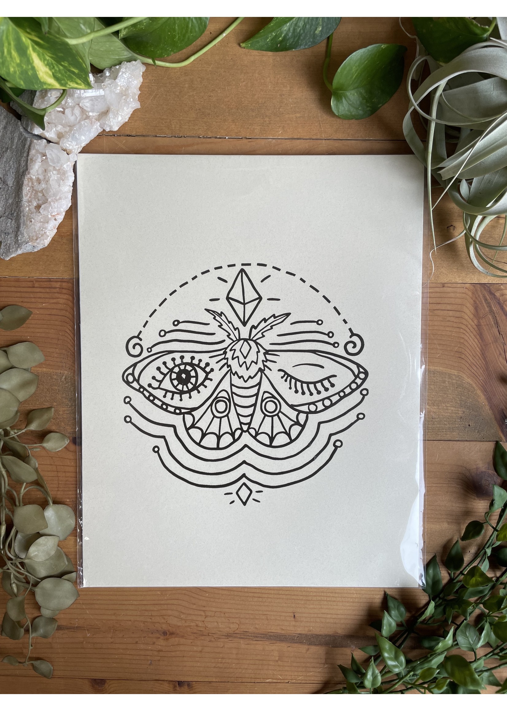 Tangled Up In Hue Winking Moth Screen Print