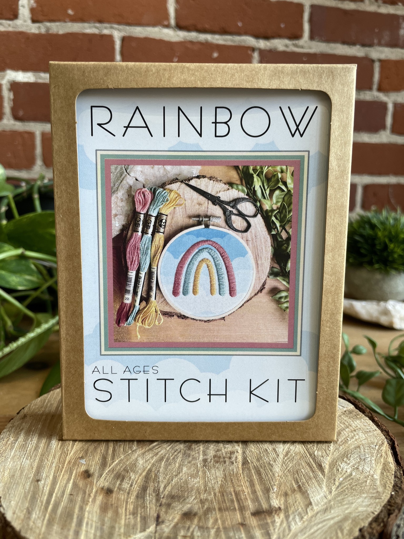 Embroidery Kit for Beginners, Wood Rainbow Embroidery Kit, Rainbow