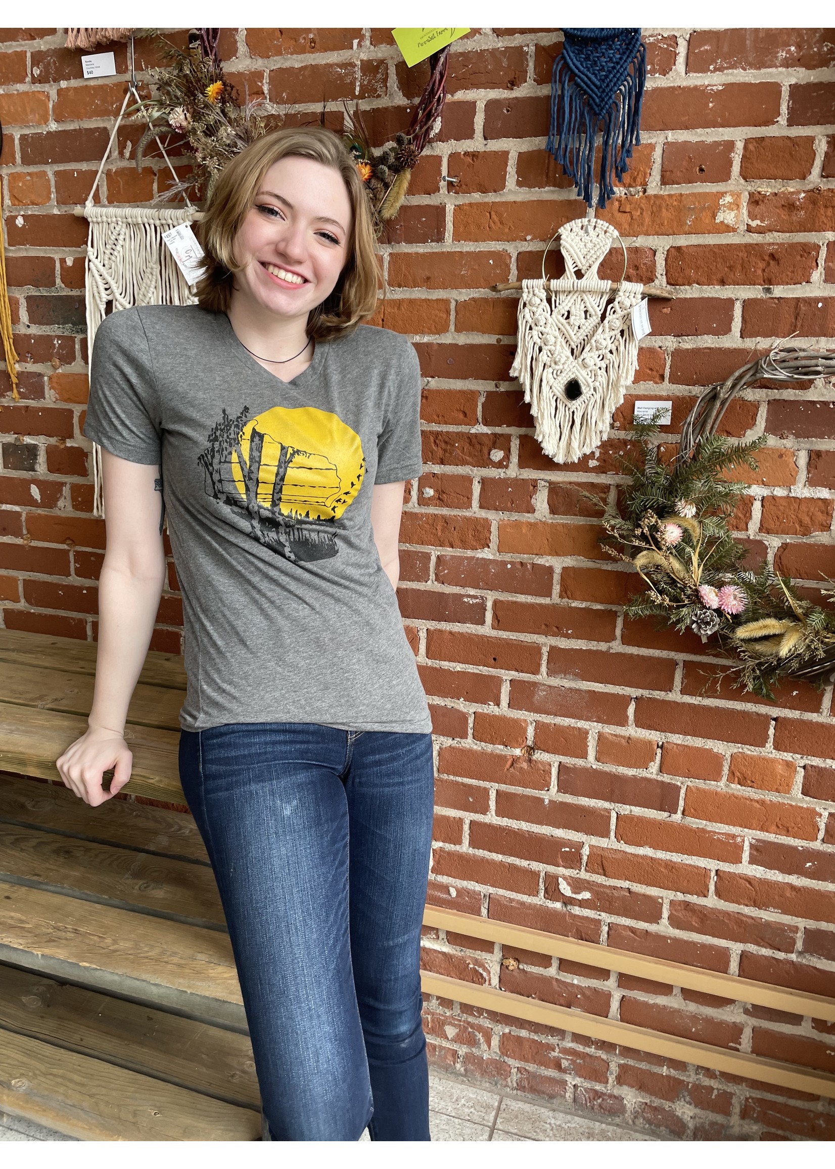 Tangled Up In Hue Wisconsin Birch Grey T-Shirt