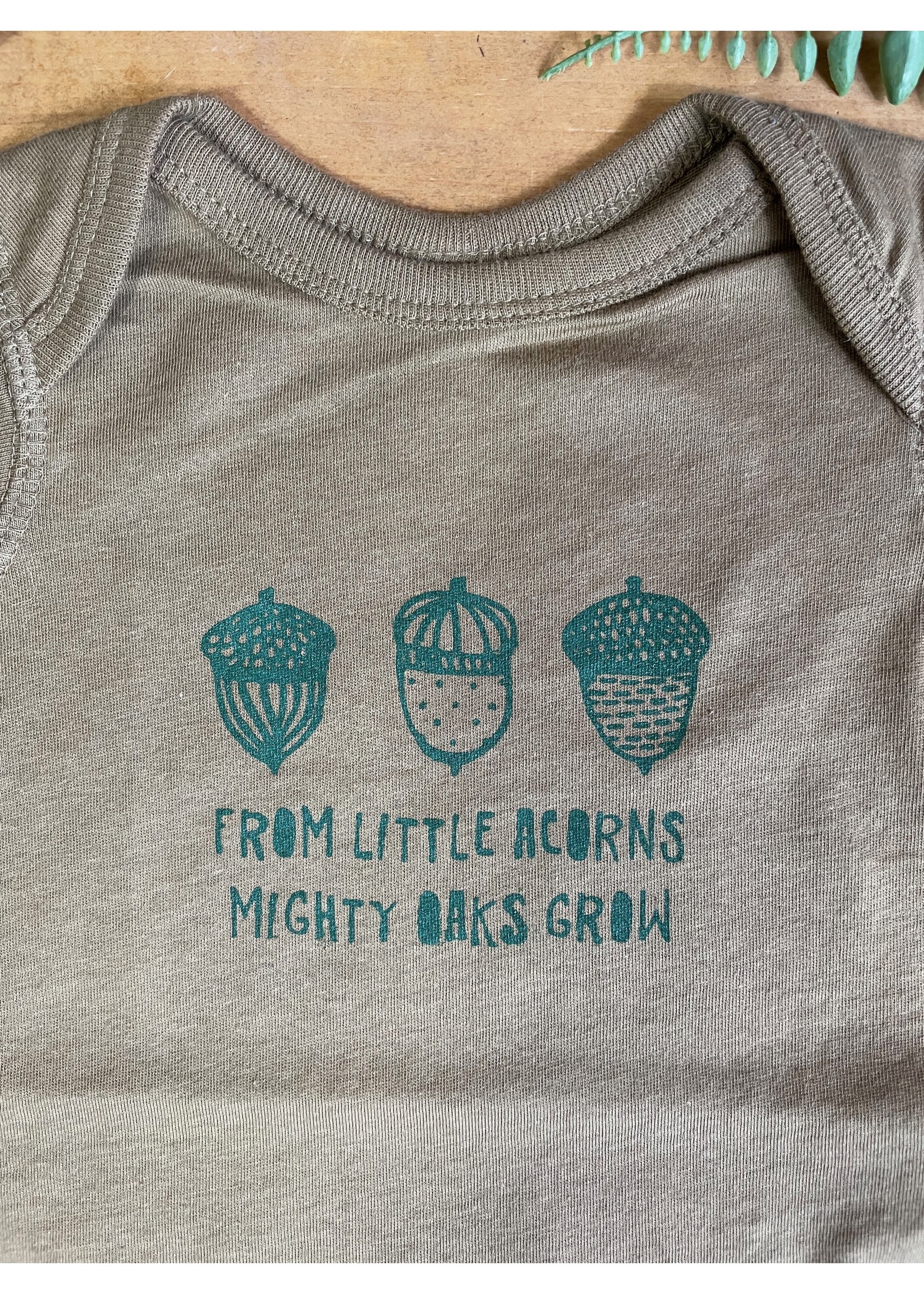 Tangled Up In Hue From Tiny Acorns, Might Oaks Grow Baby Body Suit