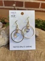 Tangled Up In Hue Small Faceted Stone Gold Cap Earrings