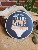 Tangled Up In Hue Sticker - Keep Your Filthy Laws