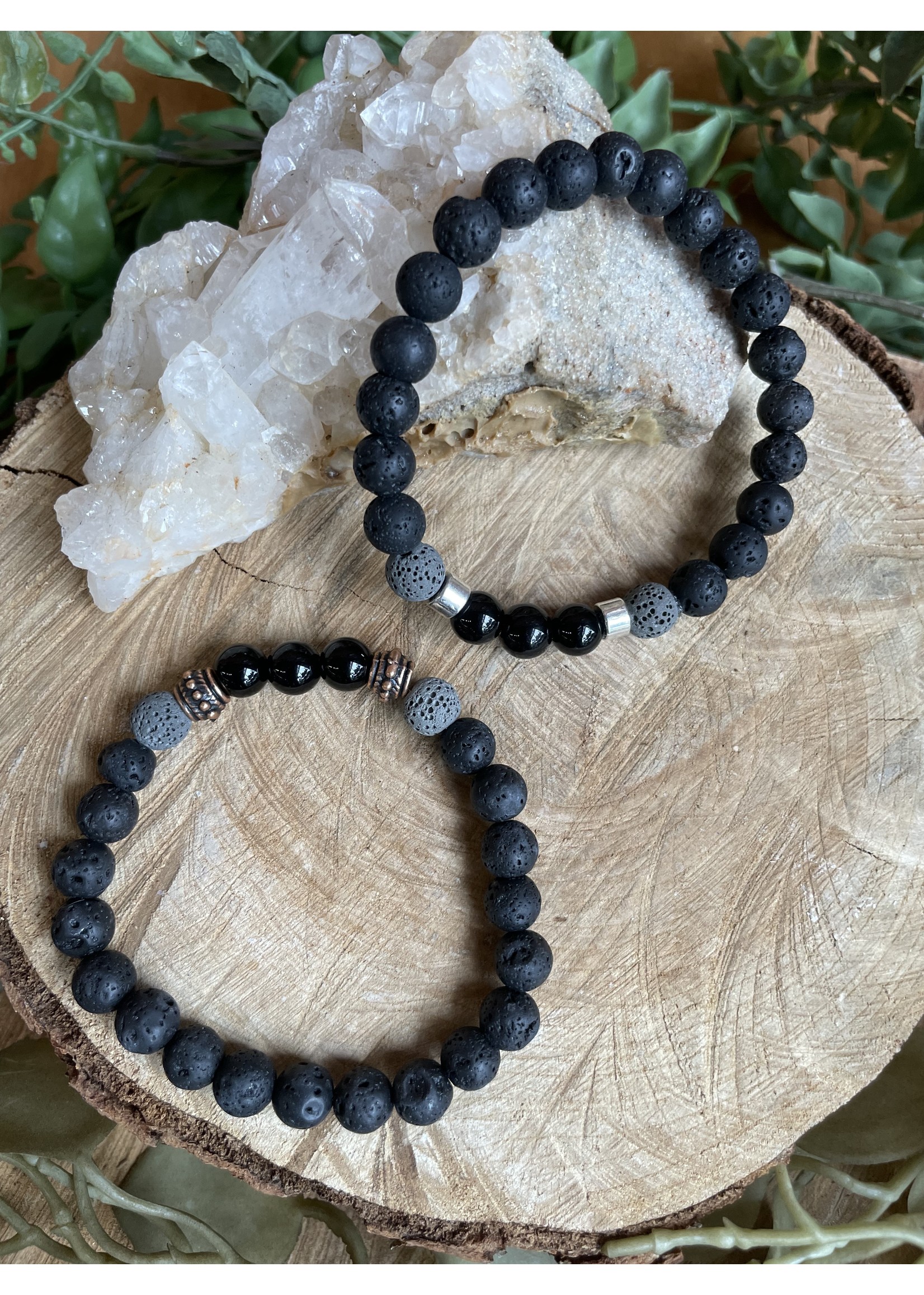 AA  Alcoholics Anonymous Recovery Lava stone diffuser bracelet   Wholehearted Crystal Creations