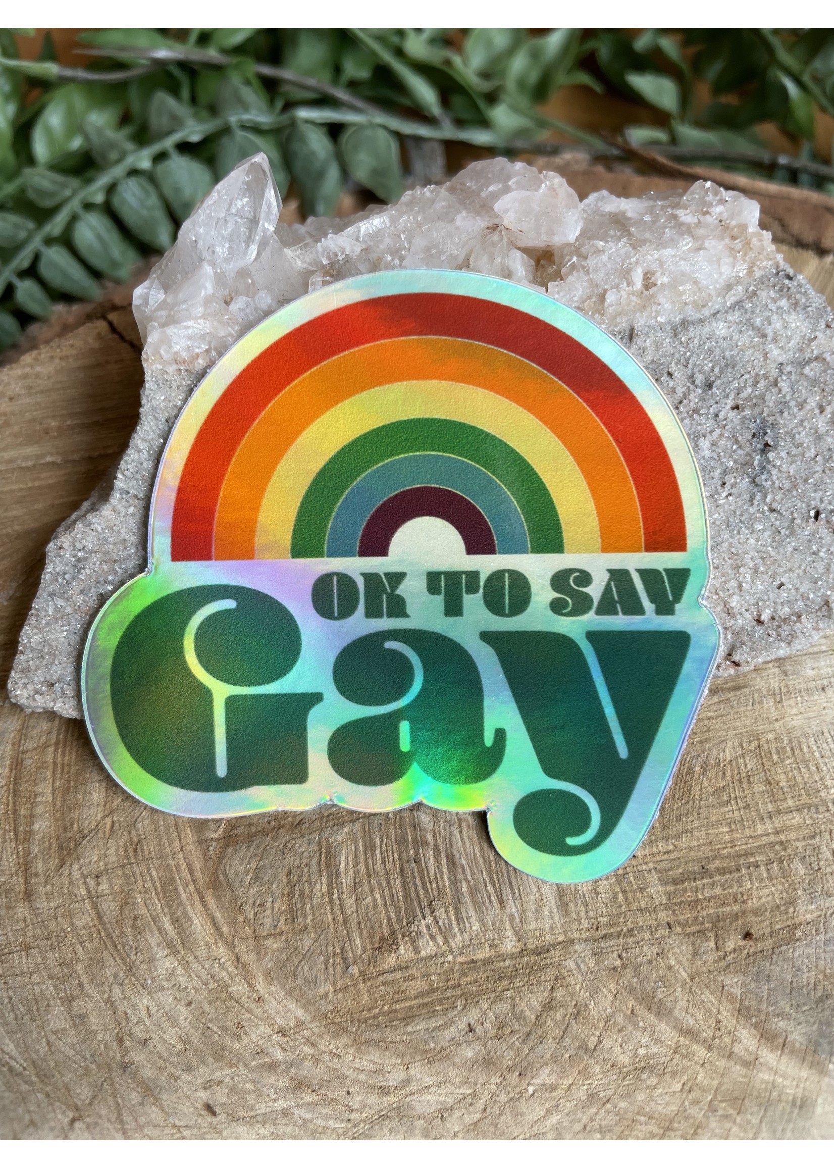Tangled Up In Hue Sticker - Okay To Say Gay Holographic