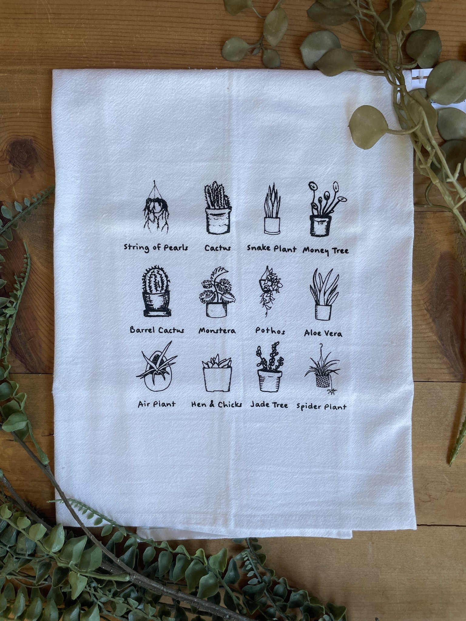 Screen Printed Dish Towel Herb Lover - Tangled Up In Hue