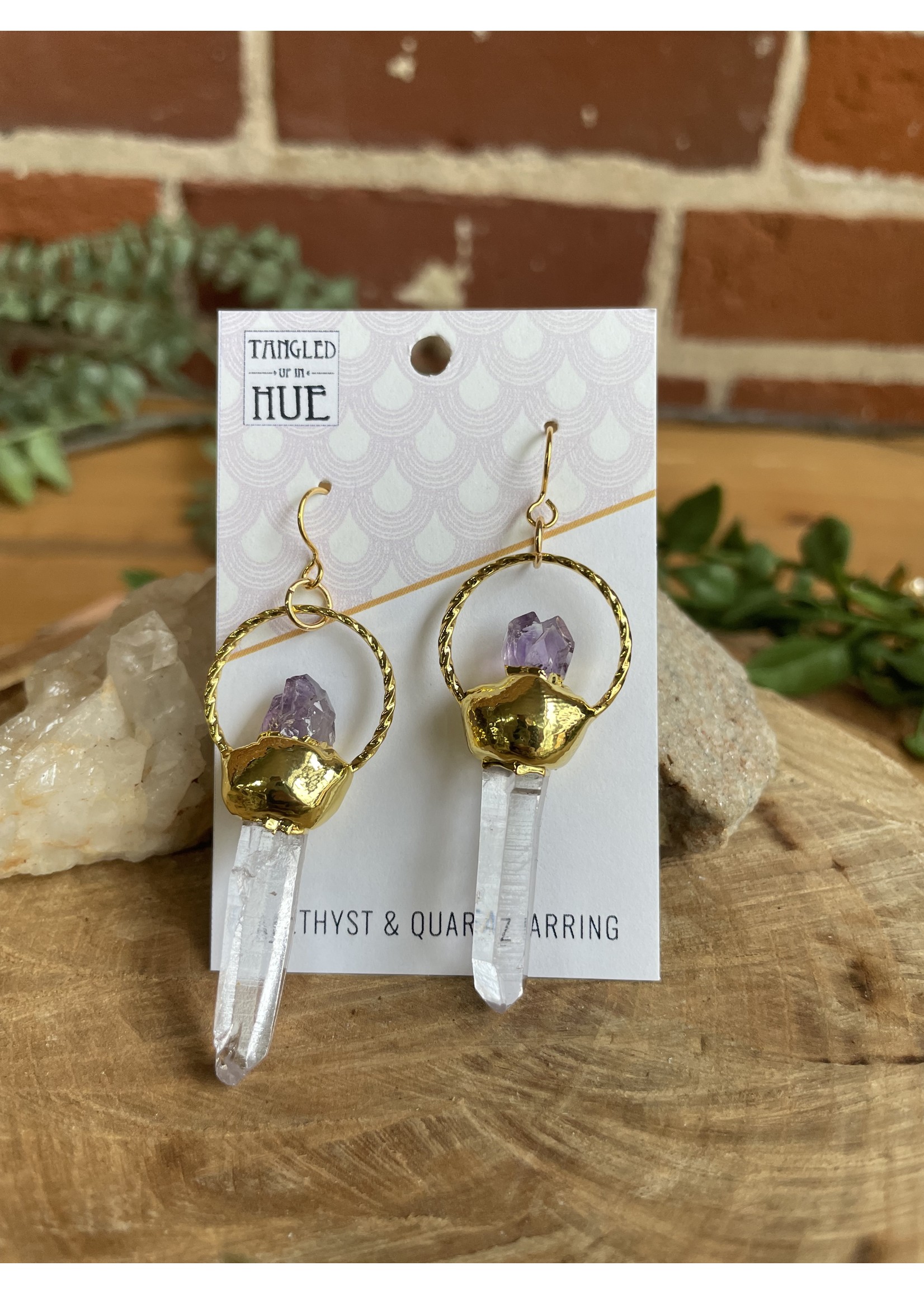 Amethyst & Quartz Crystal Earrings