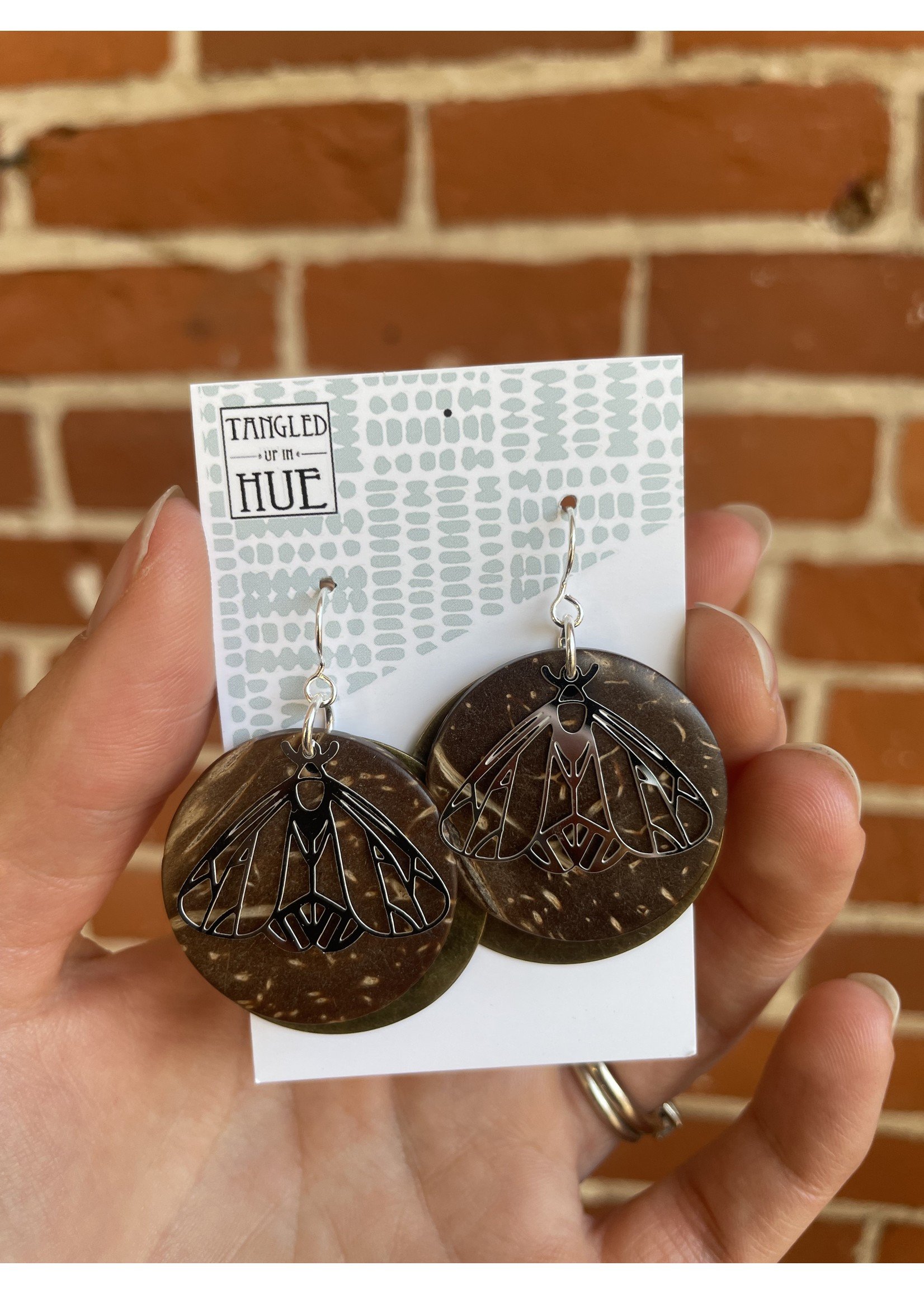 Moth / Coconut Earrings