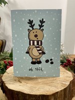 Tangled Up In Hue Greeting Card - Oh Shit - Reindeer