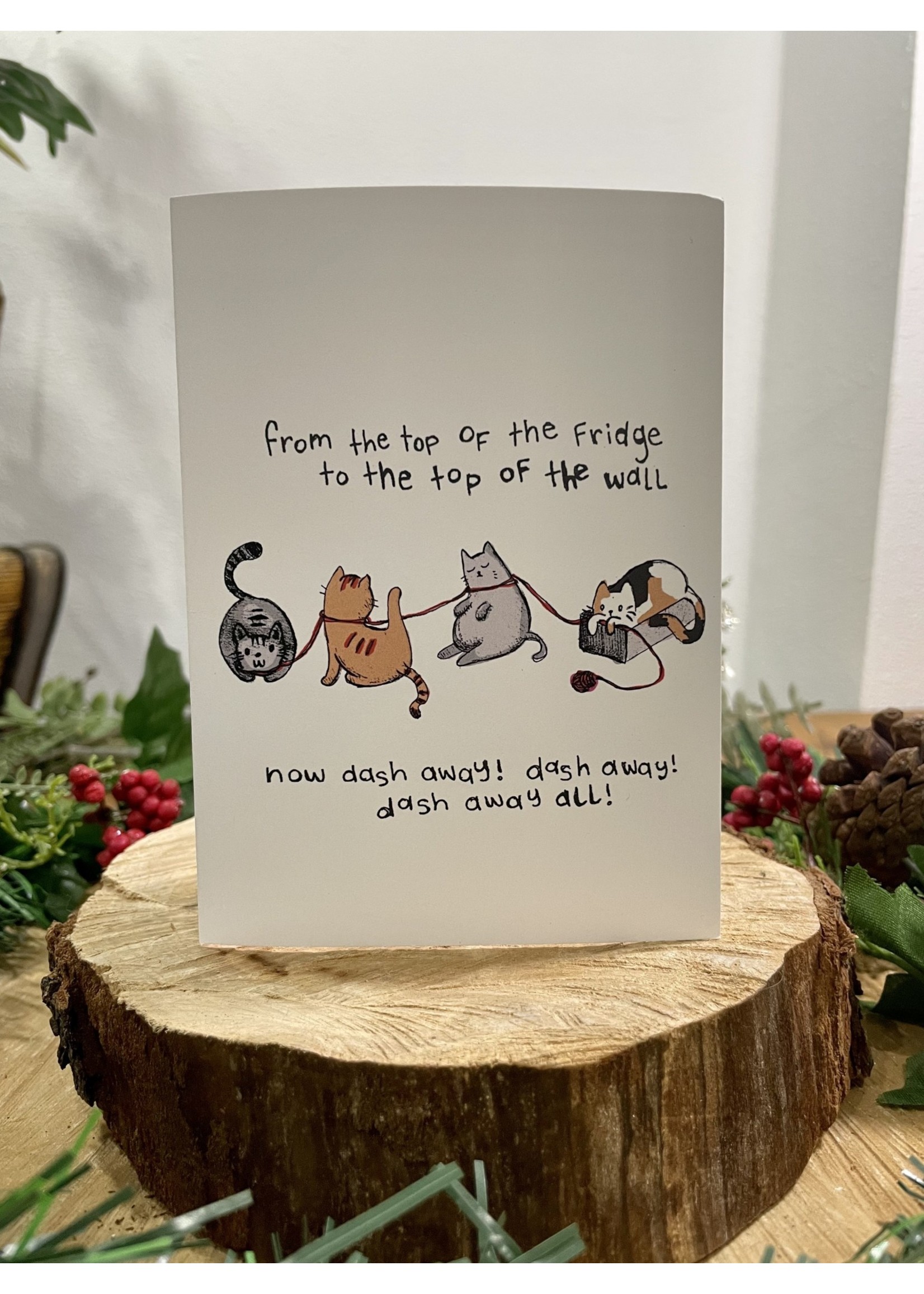 Tangled Up In Hue Greeting Card - Dash Away All - Cats