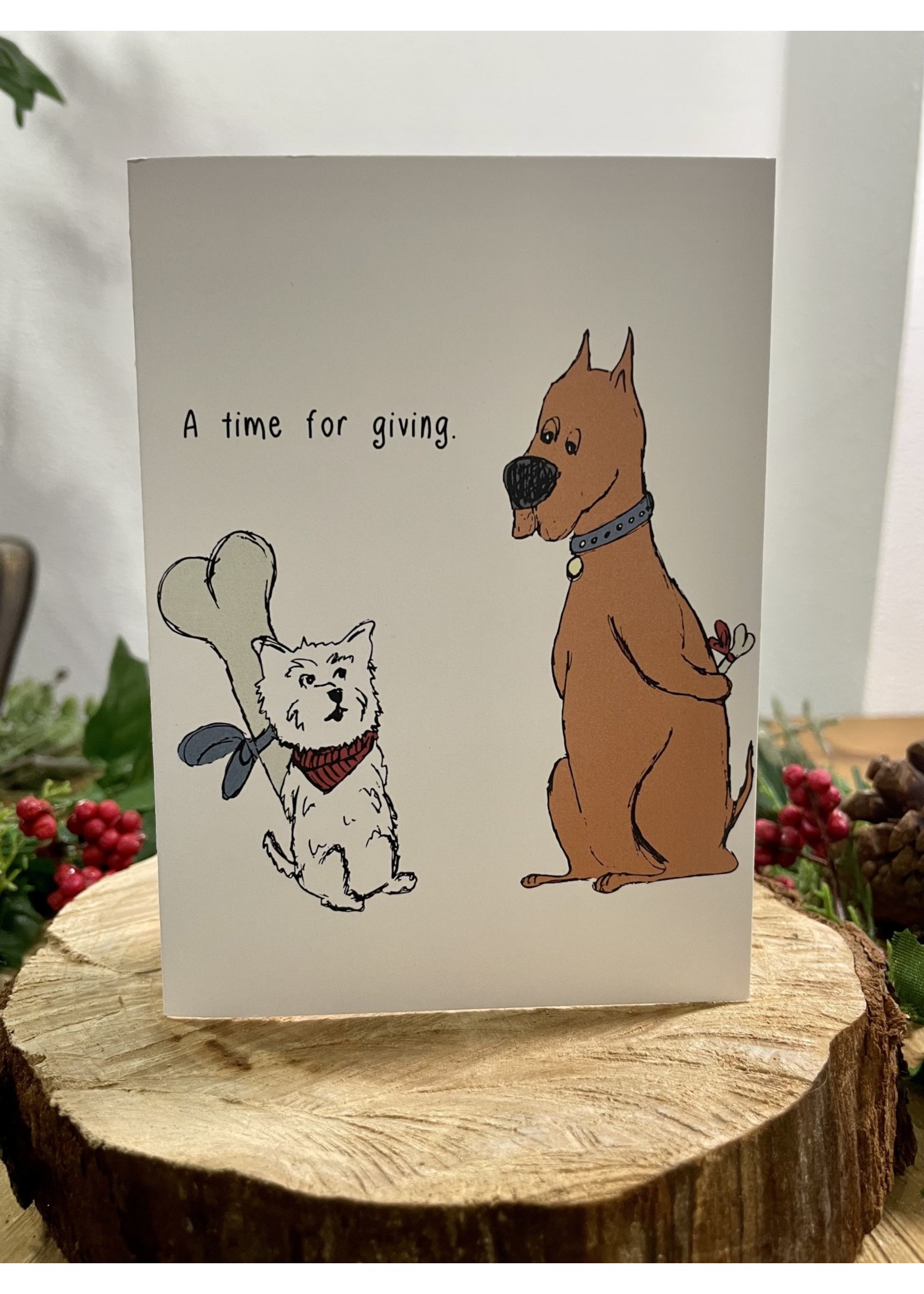 Tangled Up In Hue Greeting Card - A Time For Giving - Dog Bones