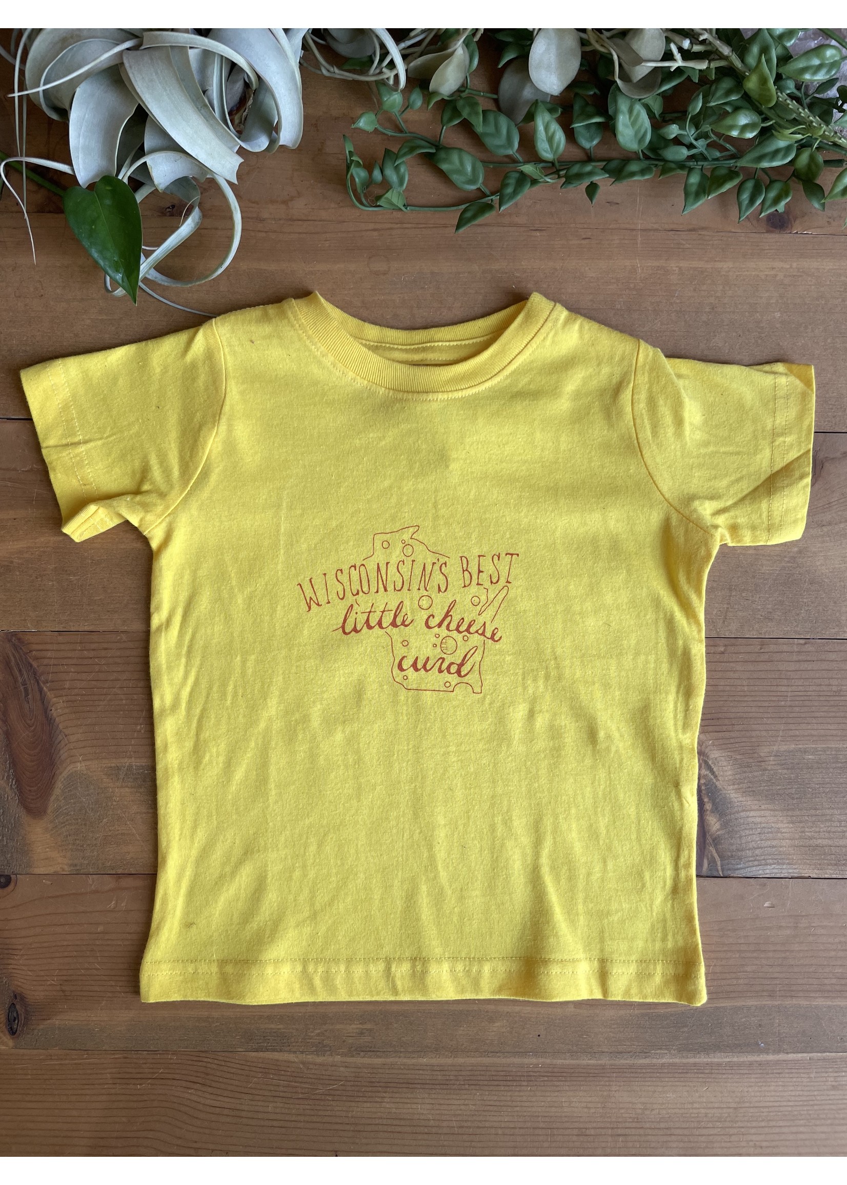 Tangled Up In Hue Wholesale Wisconsins Best Little Cheesecurd Yellow Youth T-Shirt