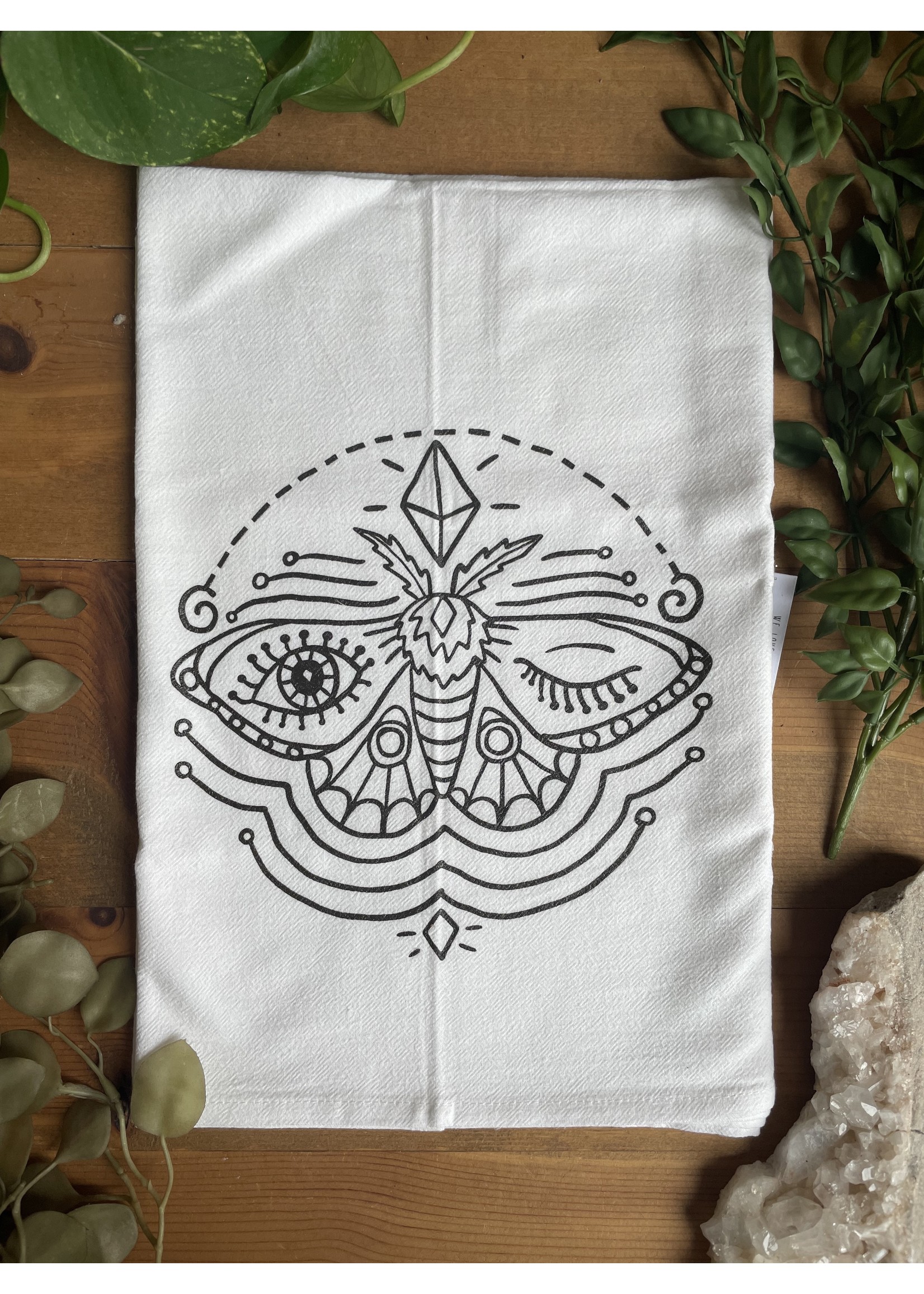 Tangled Up In Hue Wholesale Screen Printed Dish Towel Winking Moth