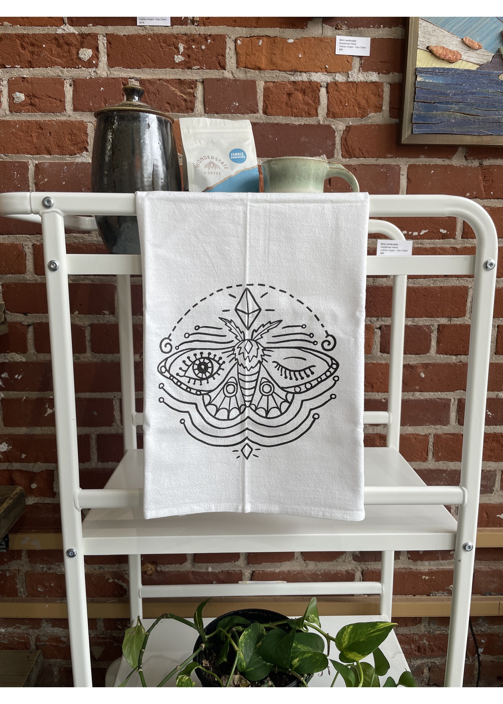Tangled Up In Hue Wholesale Screen Printed Dish Towel Winking Moth