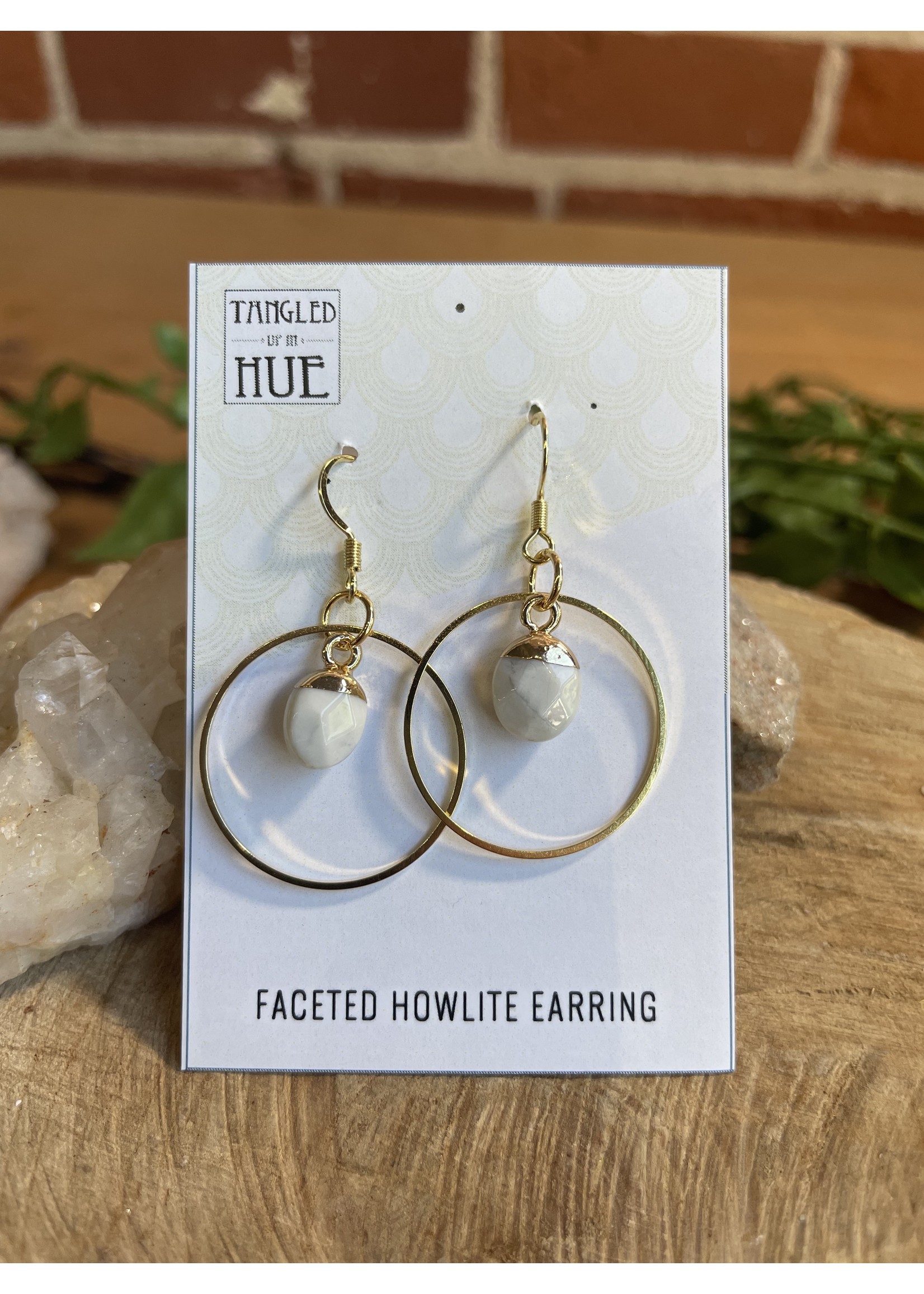 Tangled Up In Hue Wholesale Small Faceted Stone with Ring Earrings (Assorted)