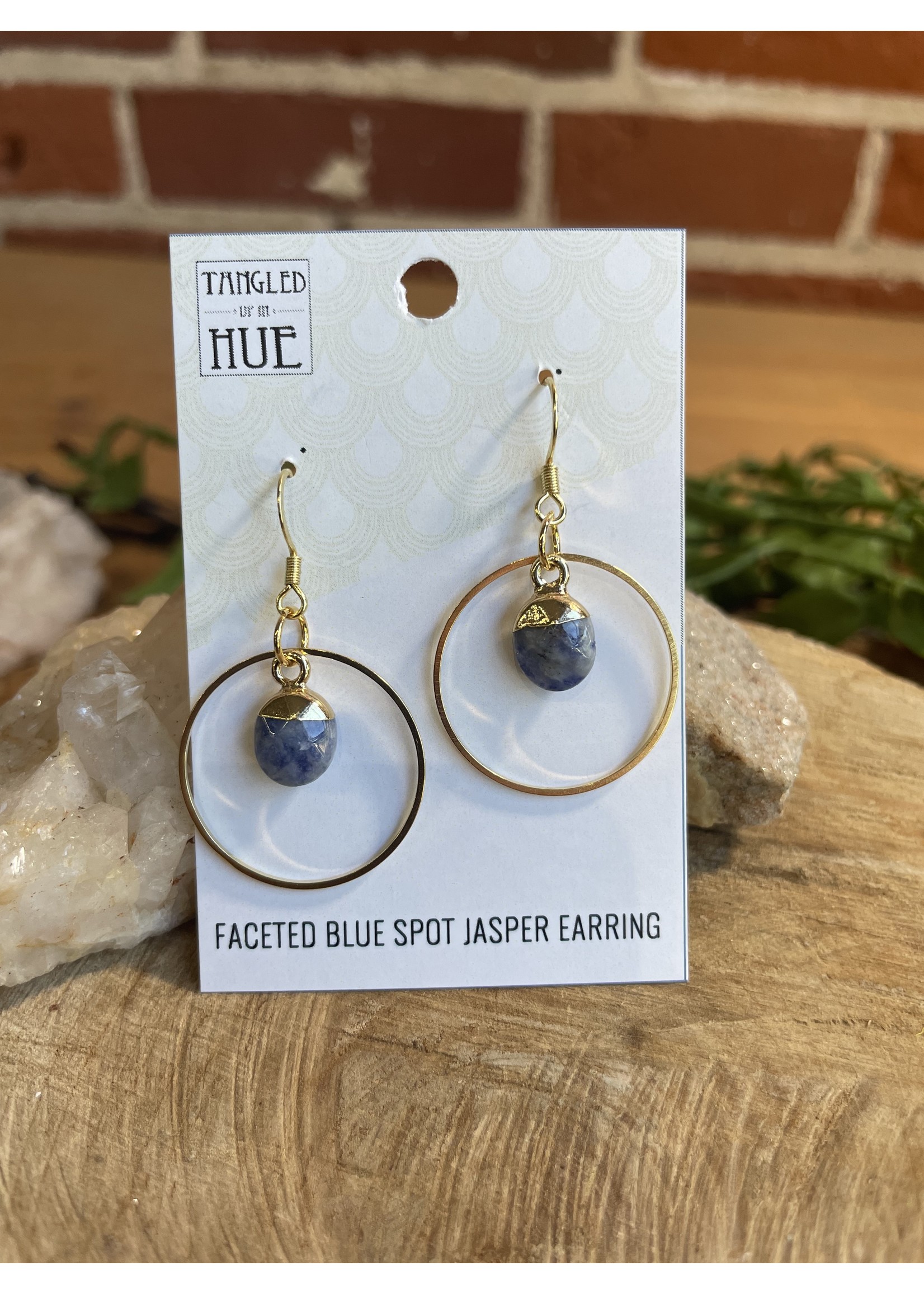 Tangled Up In Hue Wholesale Small Faceted Stone with Ring Earrings (Assorted)