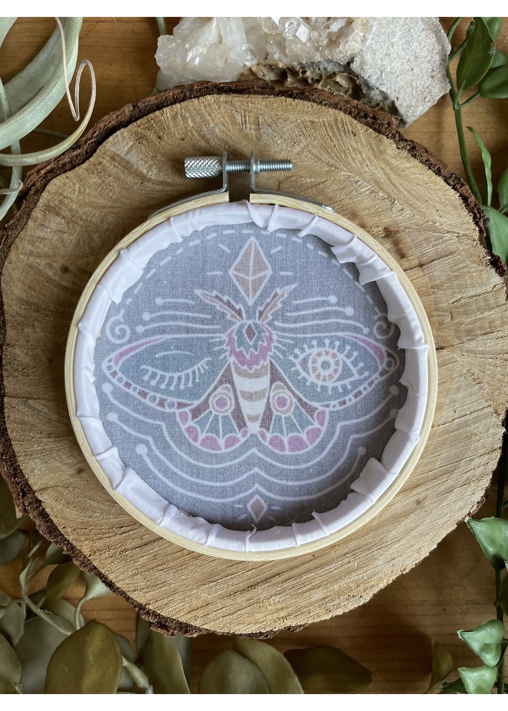 Tangled Up In Hue Wholesale Mini Fabric Hoop Winking Moth