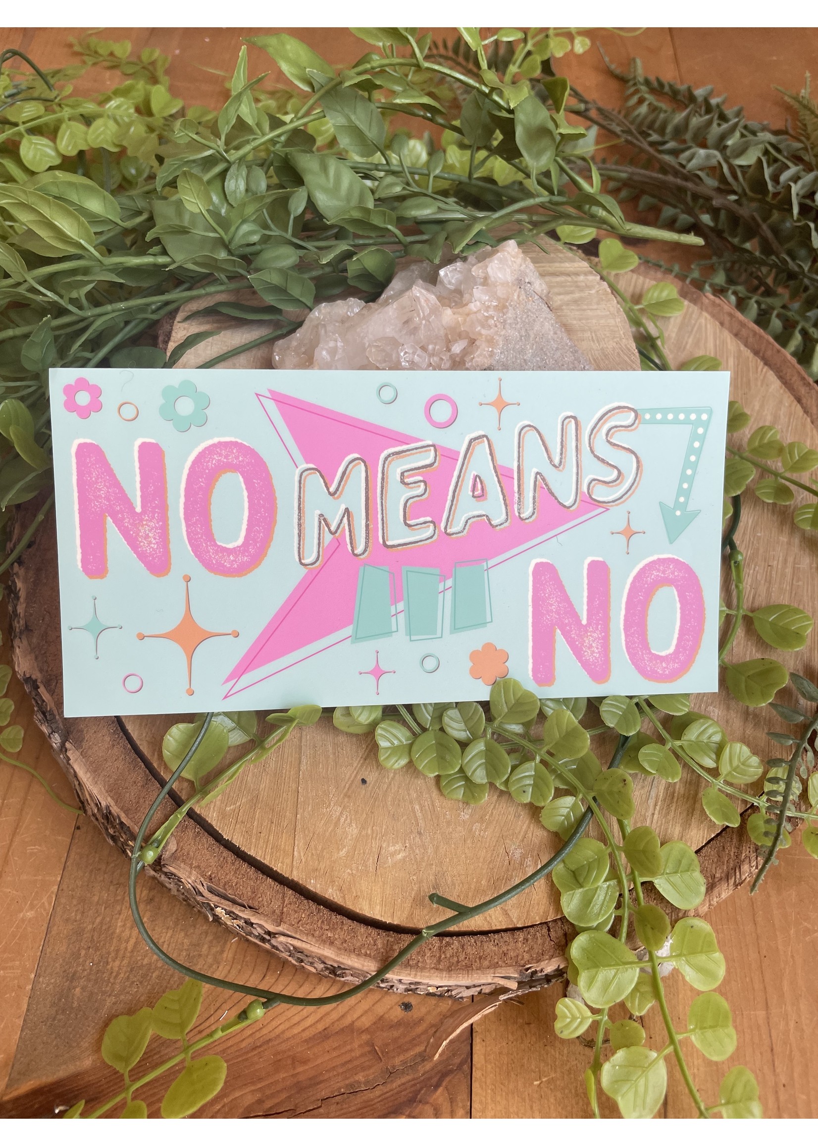 Tangled Up In Hue Bumper Sticker - No Means No
