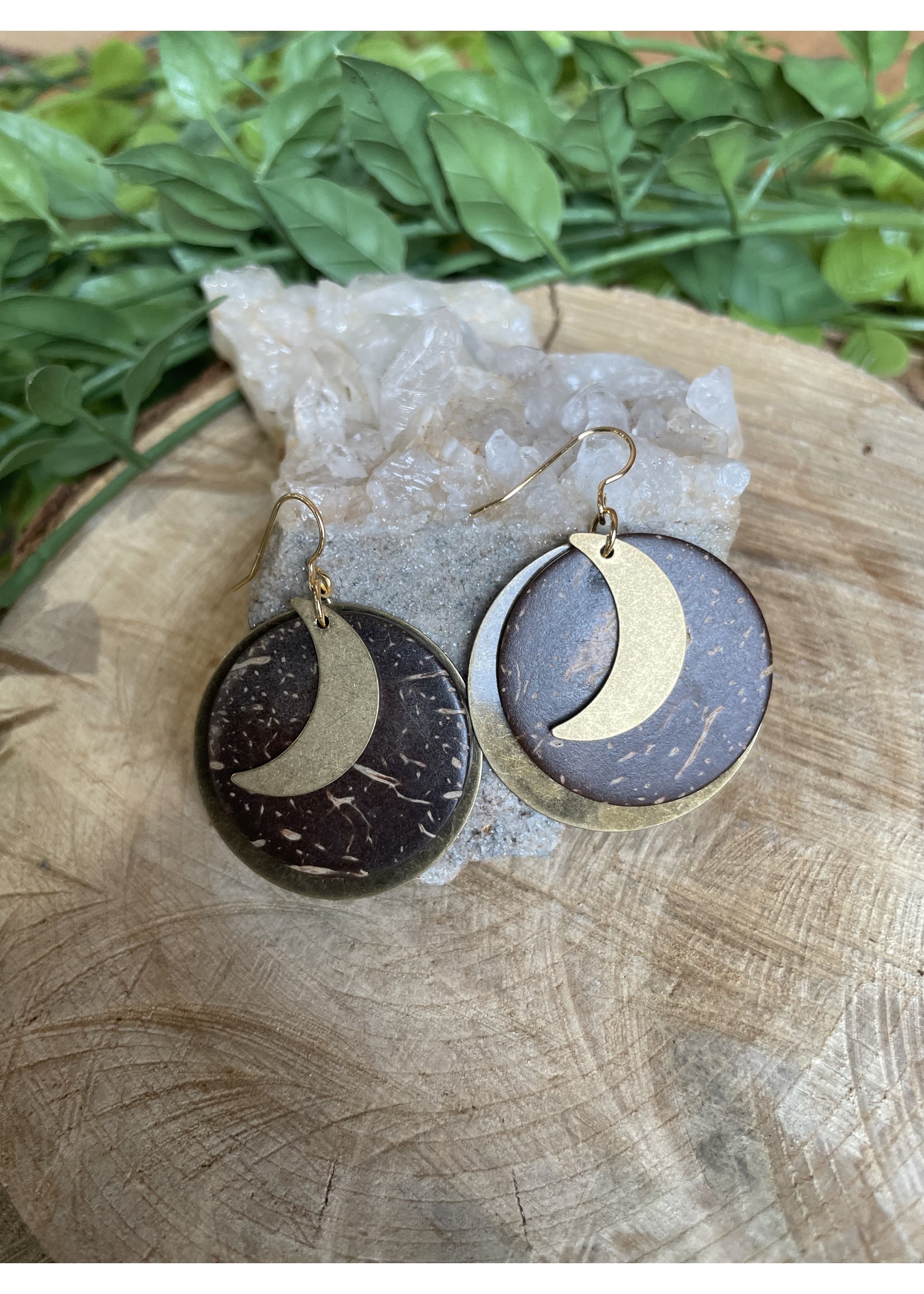 Moon / Coconut Earrings