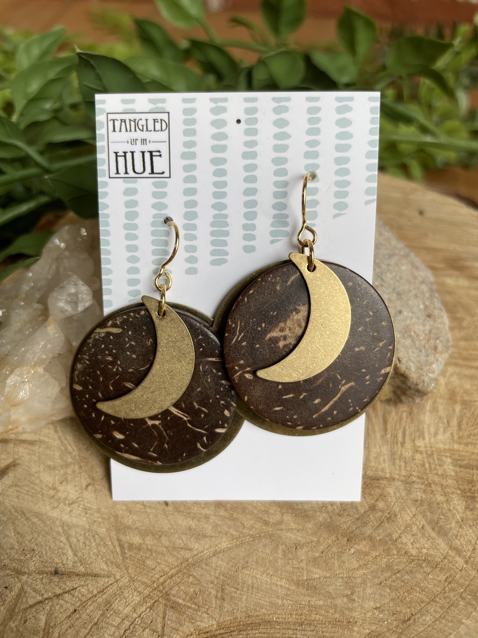 Moon / Coconut Earrings