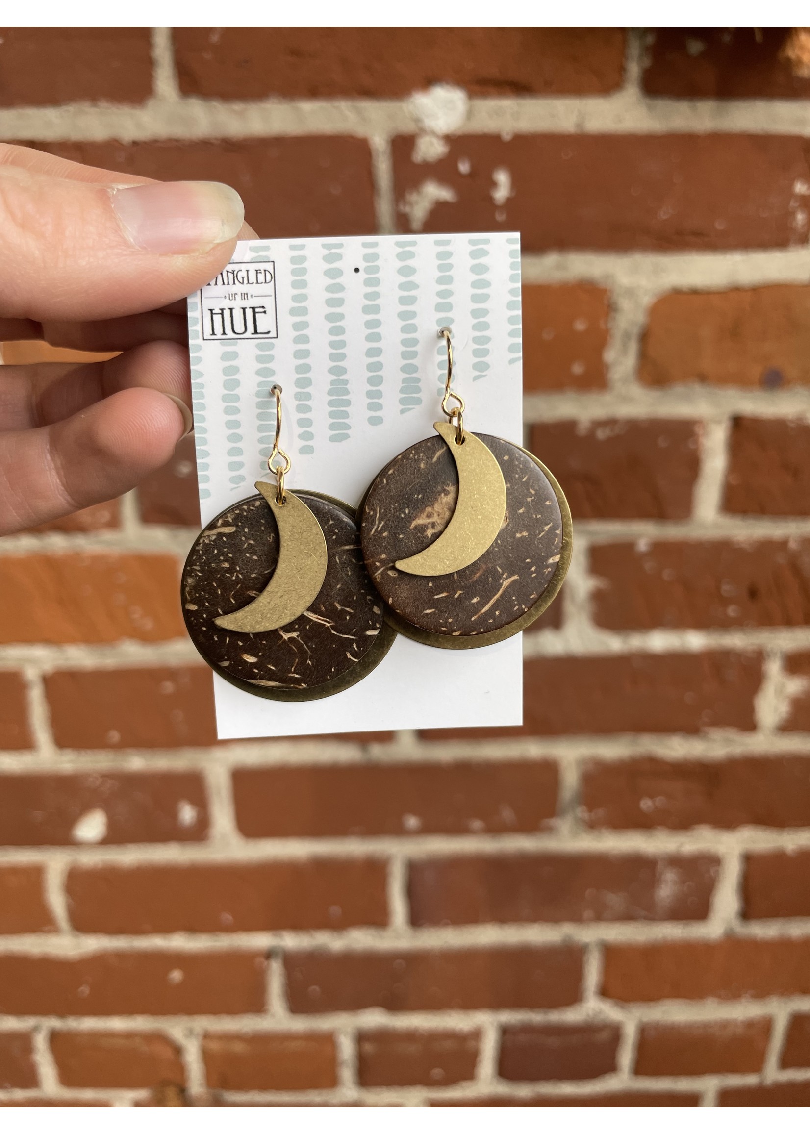 Moon / Coconut Earrings