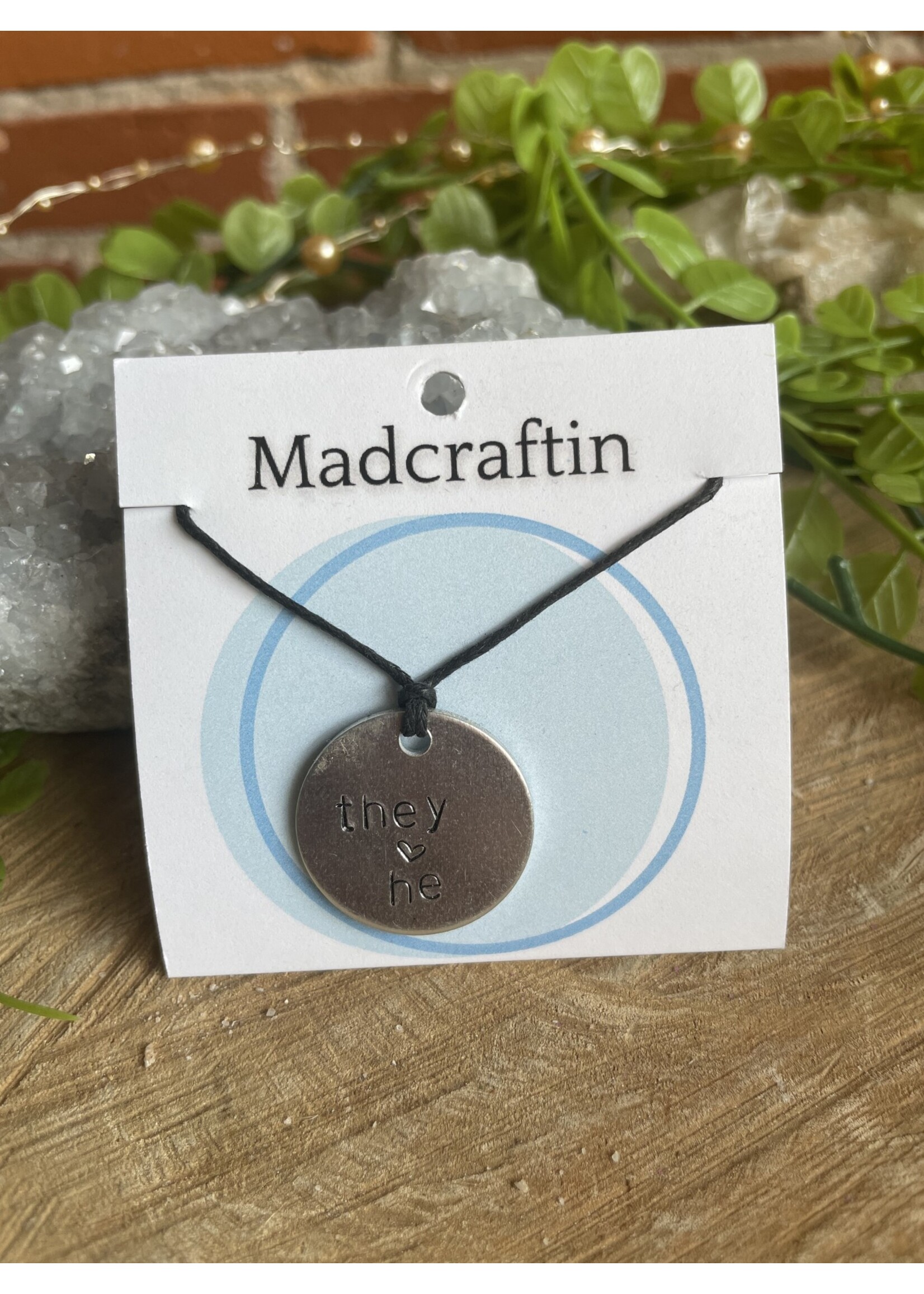 Madcraftin Stamped Pronoun Necklace