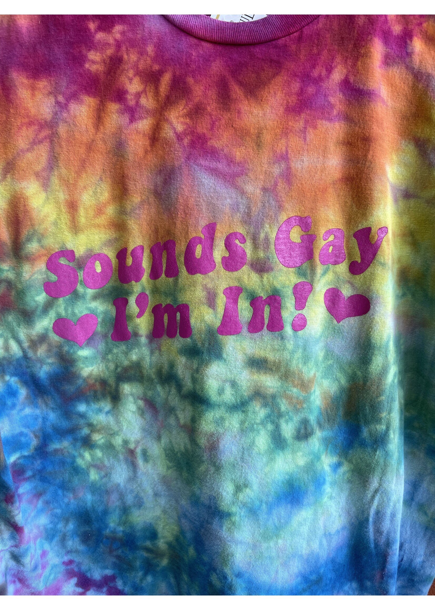 Tangled Up In Hue Sounds Gay Ice Dyed Adult T-Shirt -