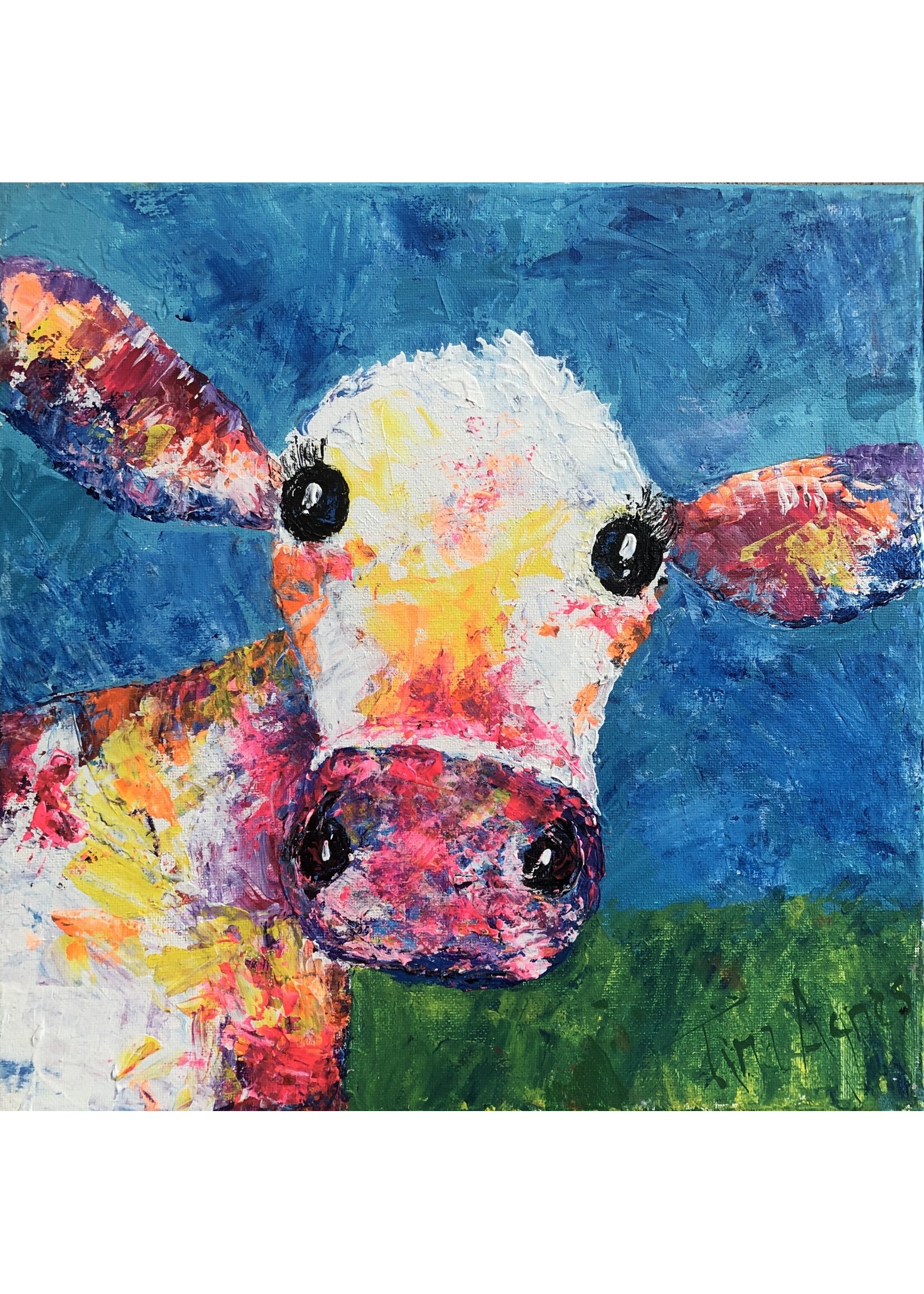 Canvas and Soul White Cow acrylic - 12x12