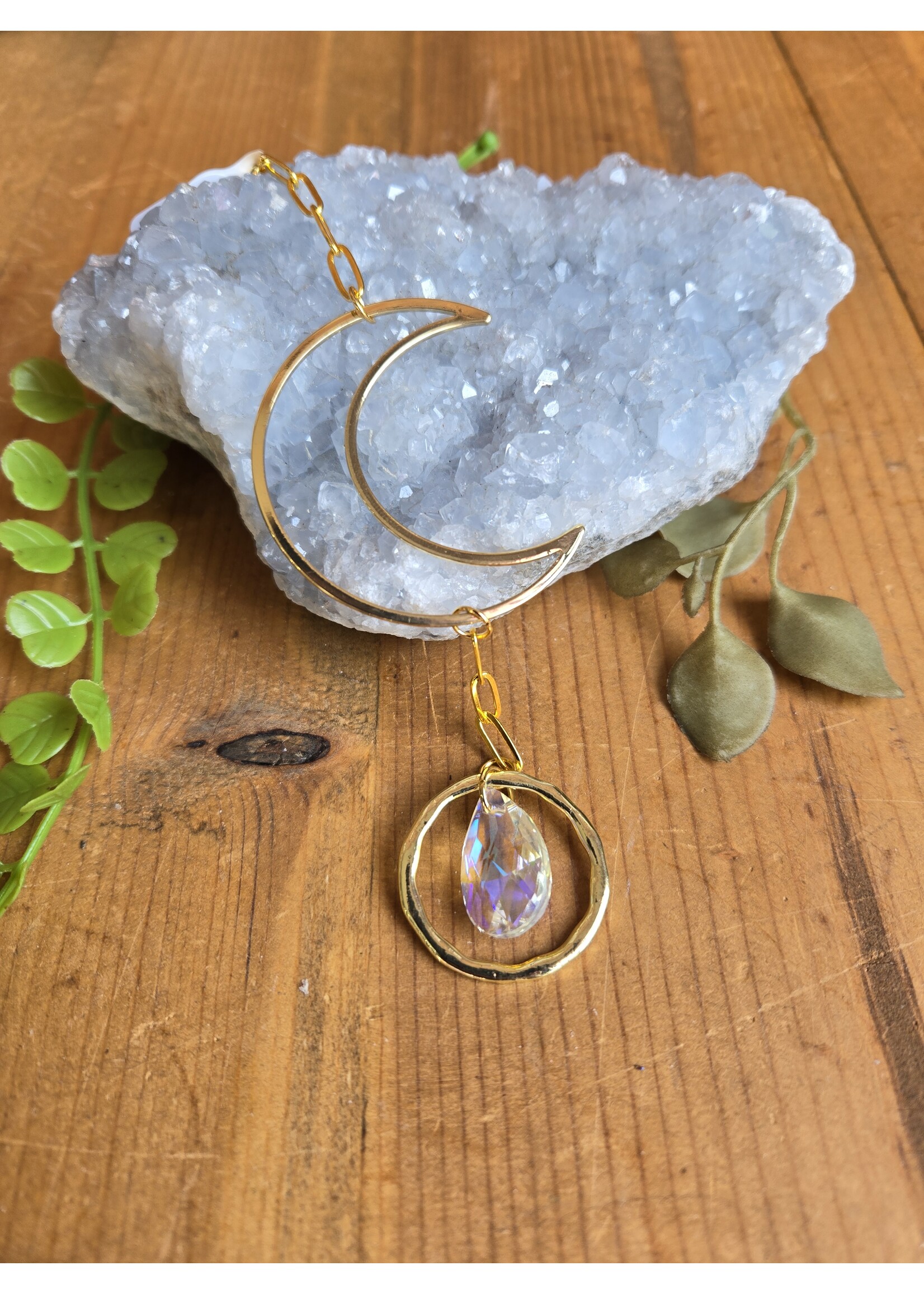 Tangled Up In Hue Simple Moon Suncatcher with Ring