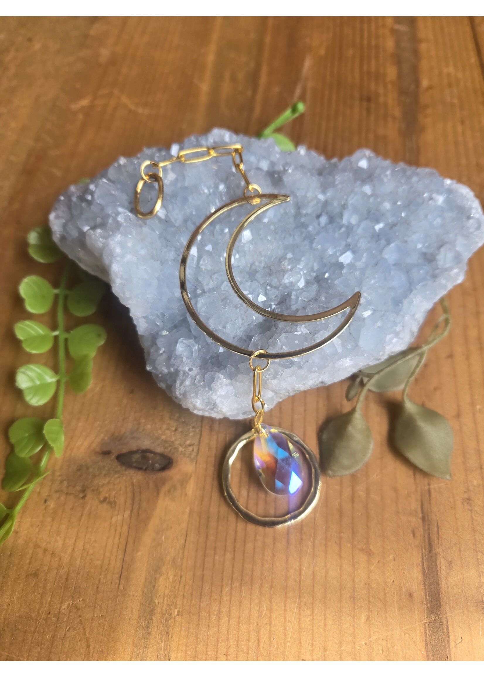 Tangled Up In Hue Simple Moon Suncatcher with Ring