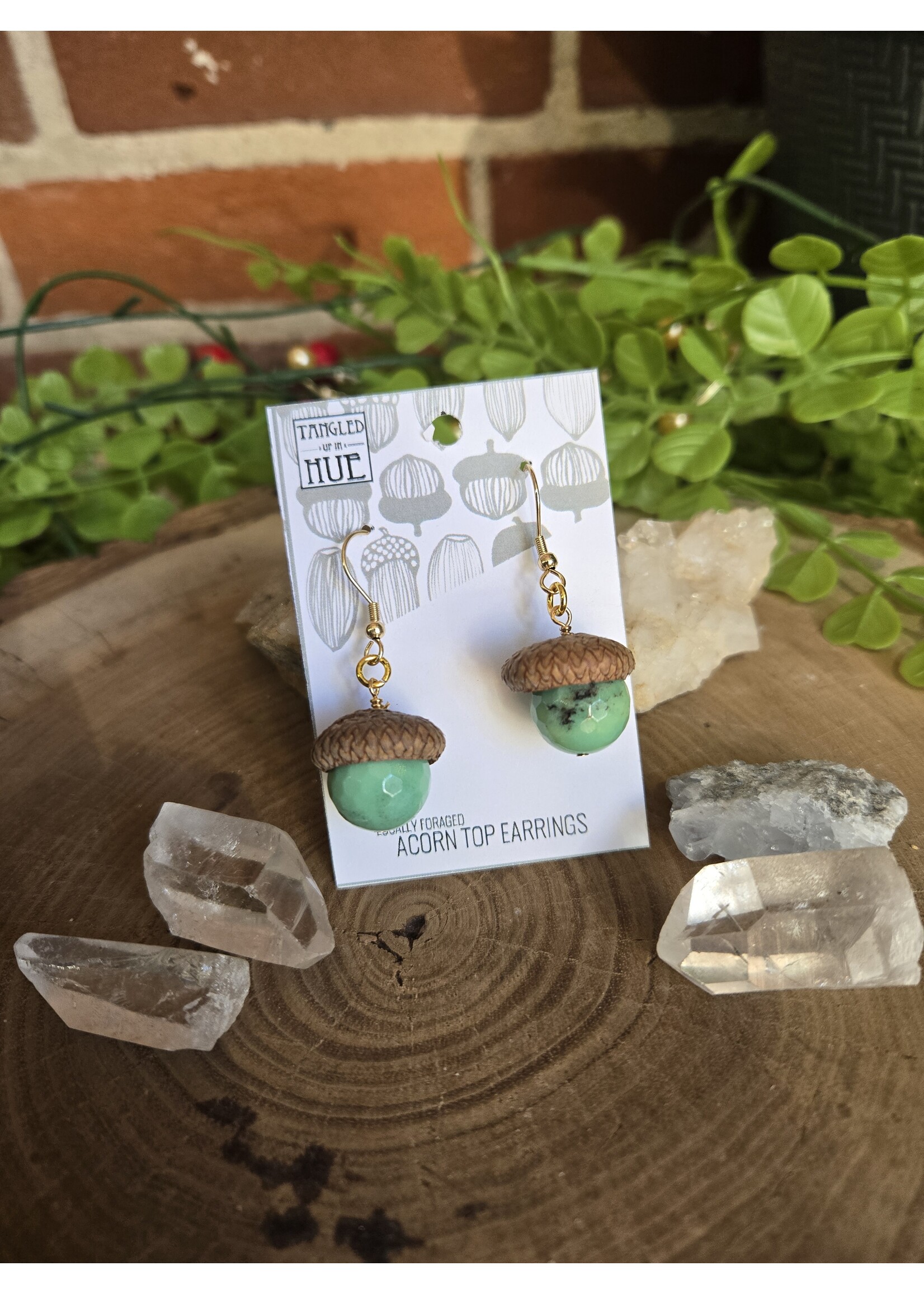 Tangled Up In Hue Locally Foraged Acorn Top Earrings