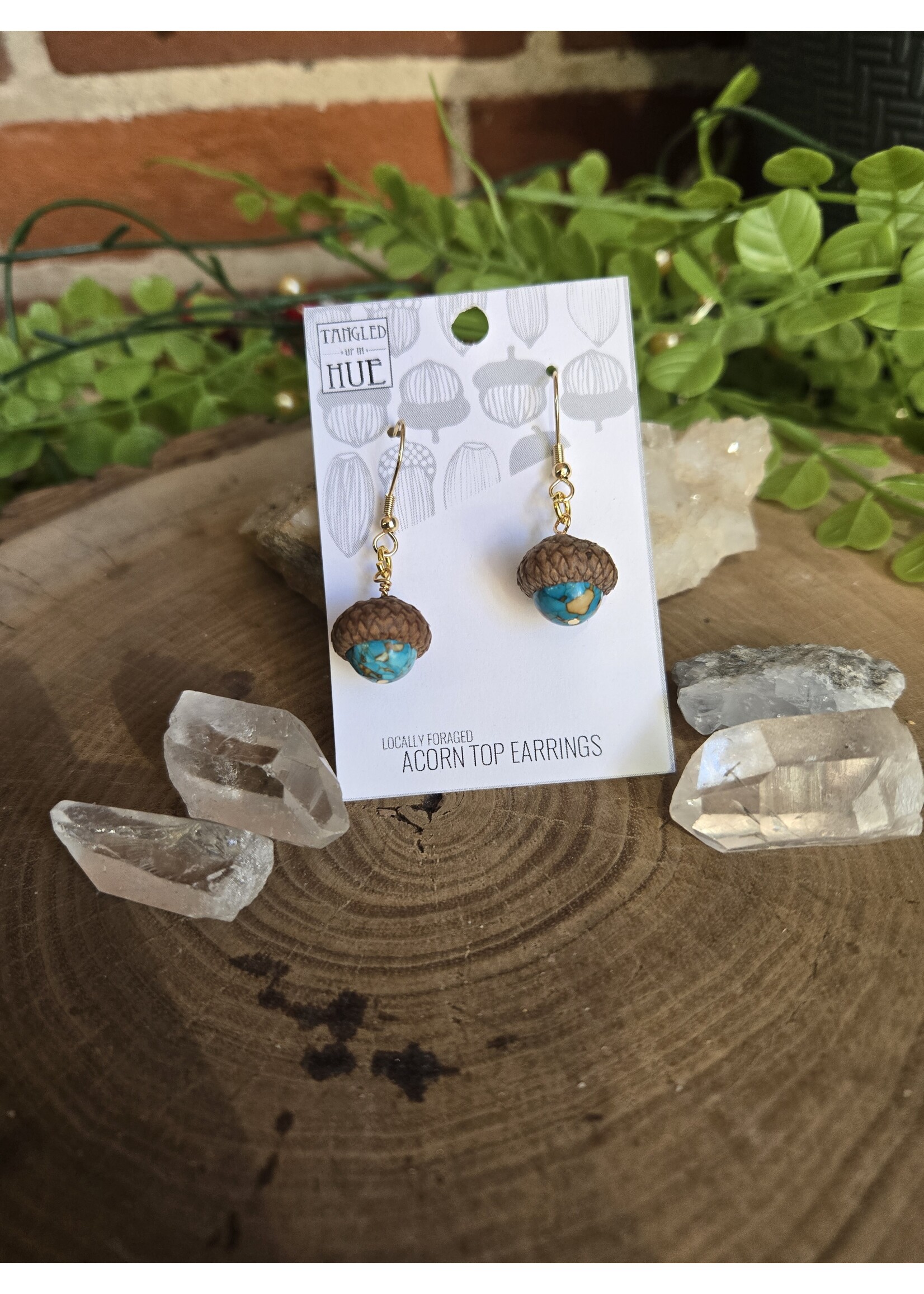 Tangled Up In Hue Locally Foraged Acorn Top Earrings