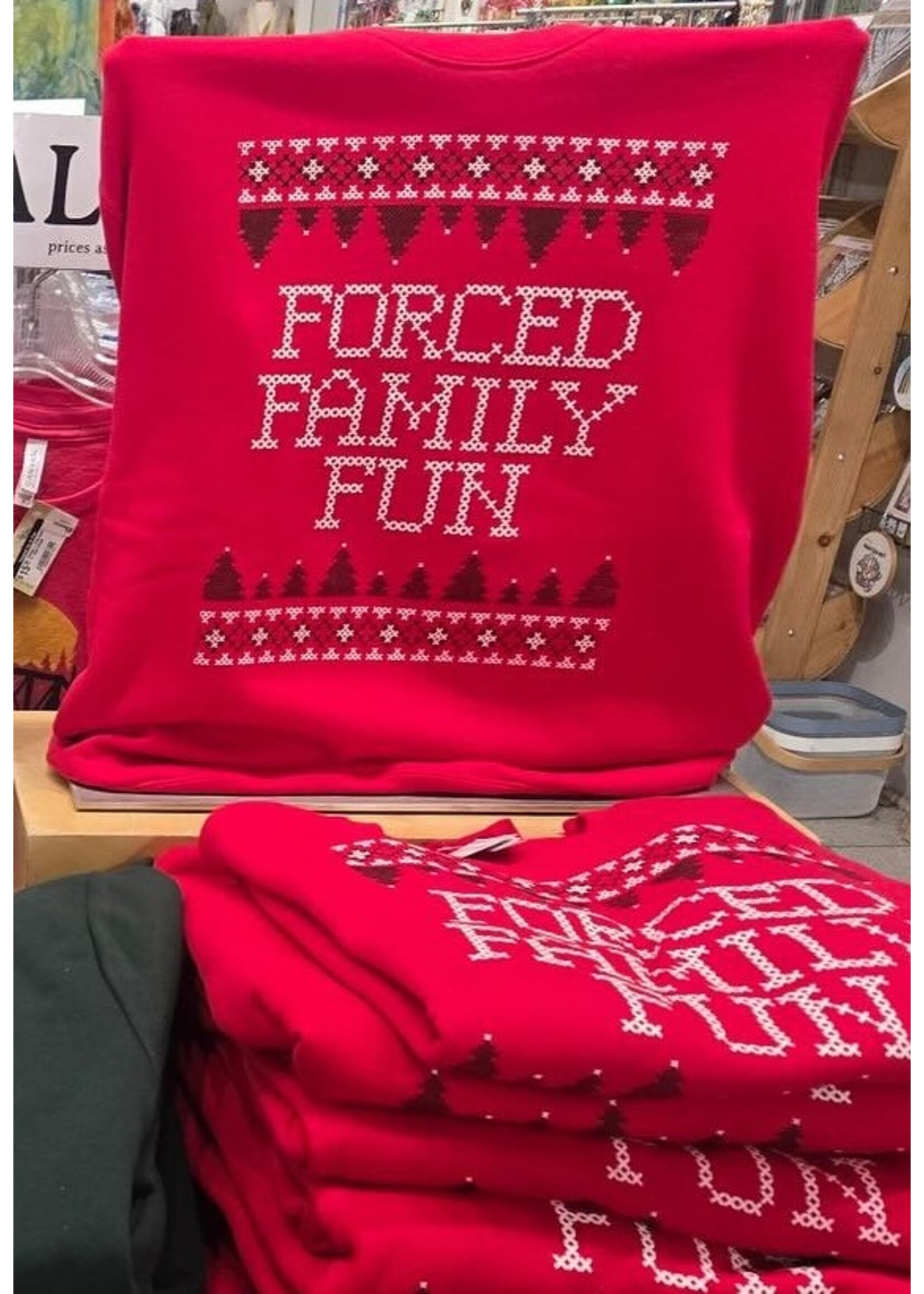 Tangled Up In Hue Forced Family Fun Adult Crewneck Sweatshirt
