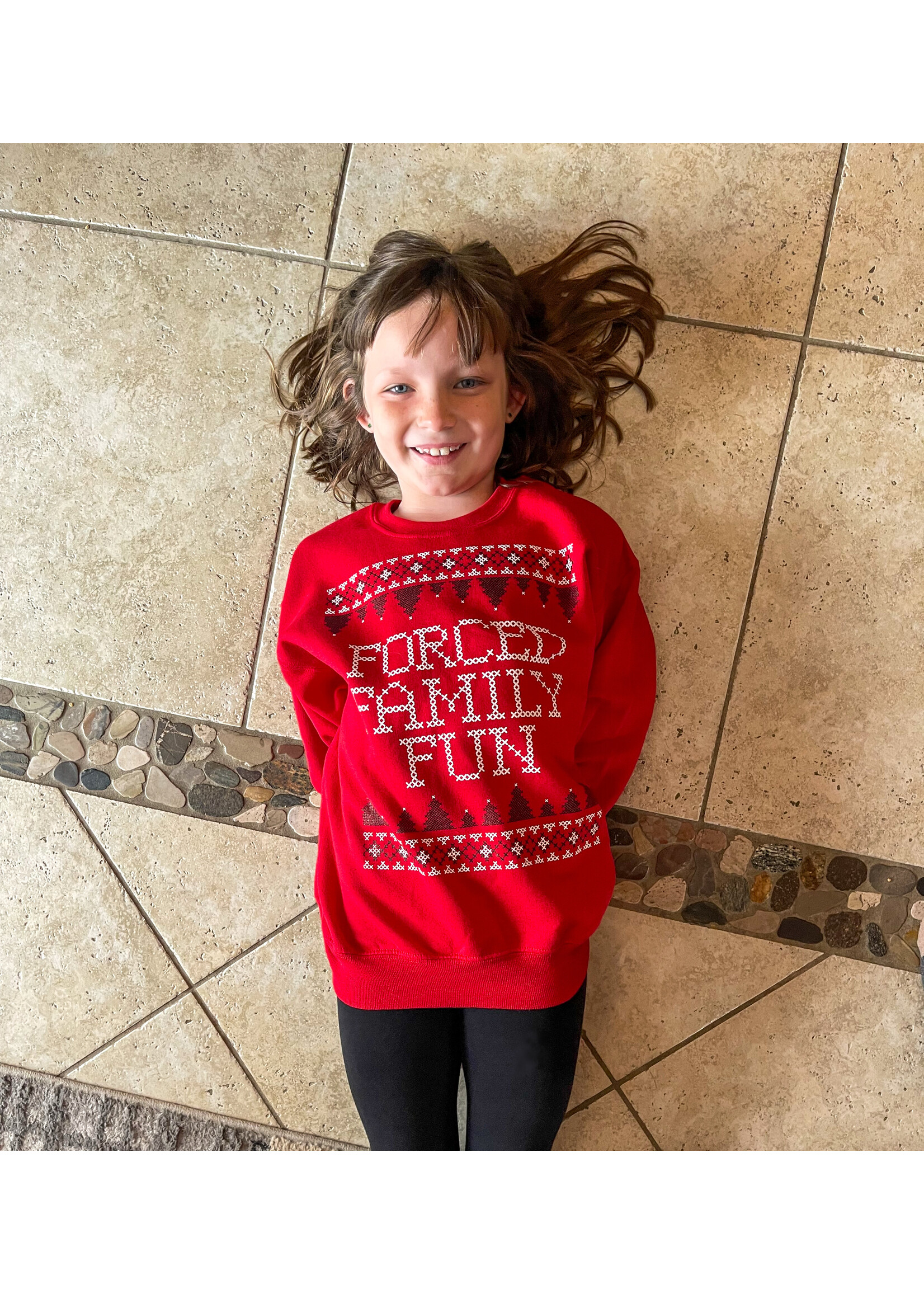 Tangled Up In Hue Forced Family Fun Adult Crewneck Sweatshirt