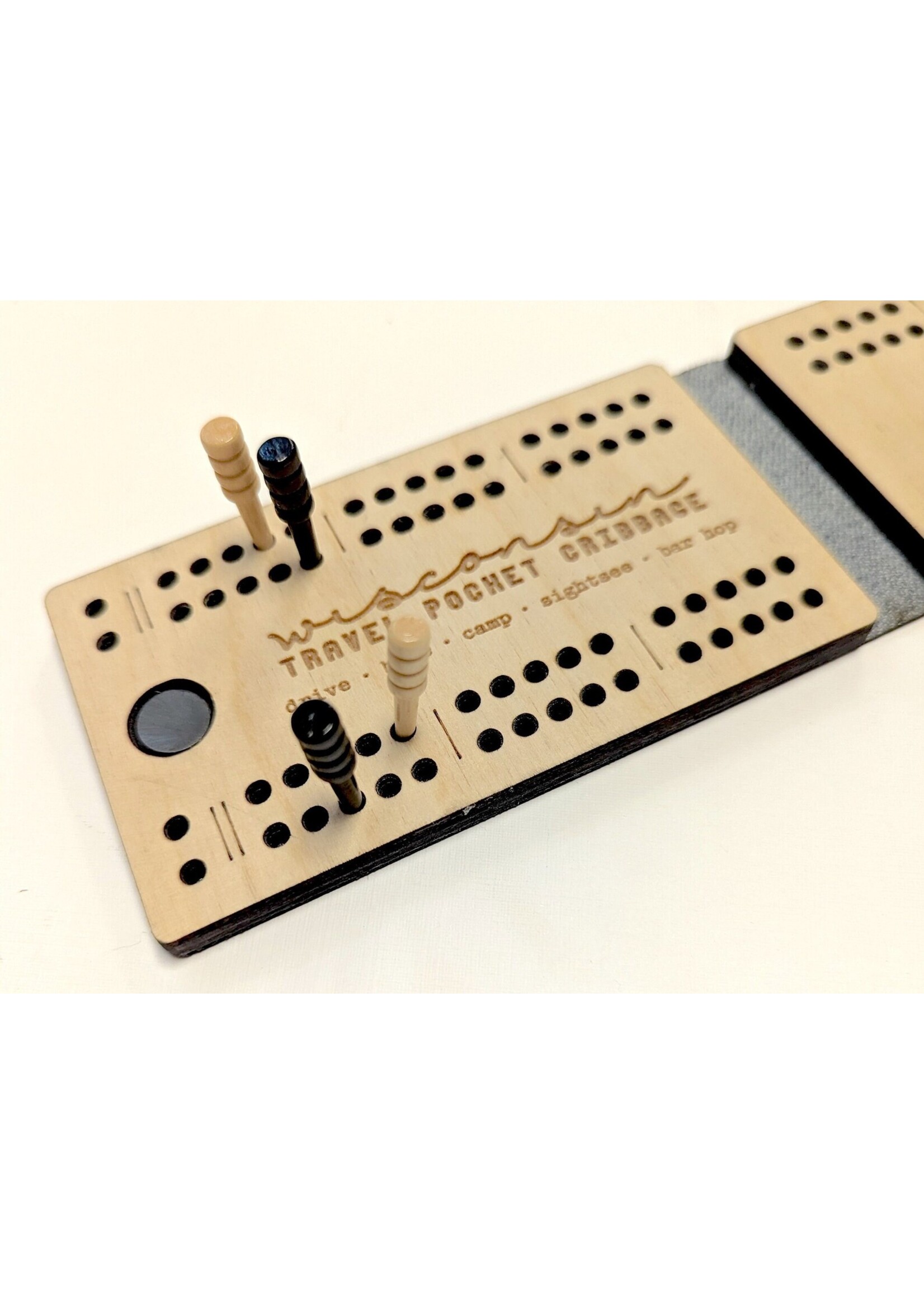 Makery Maven Travel Size Wisconsin Pocket Cribbage Board